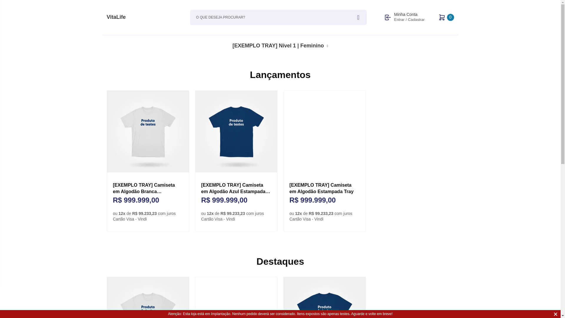 website screenshot of https://vitalifesuplementos.com.br/