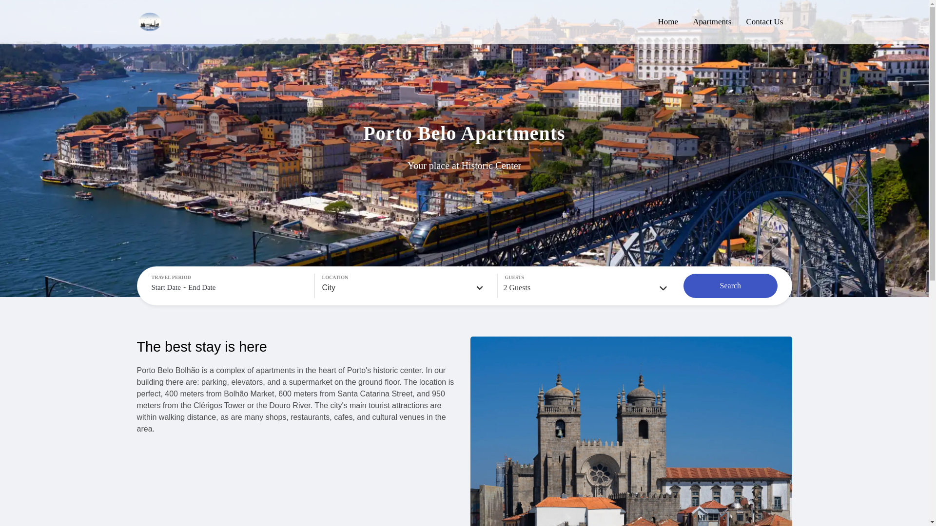 website screenshot of https://portobeloapartments.pt/