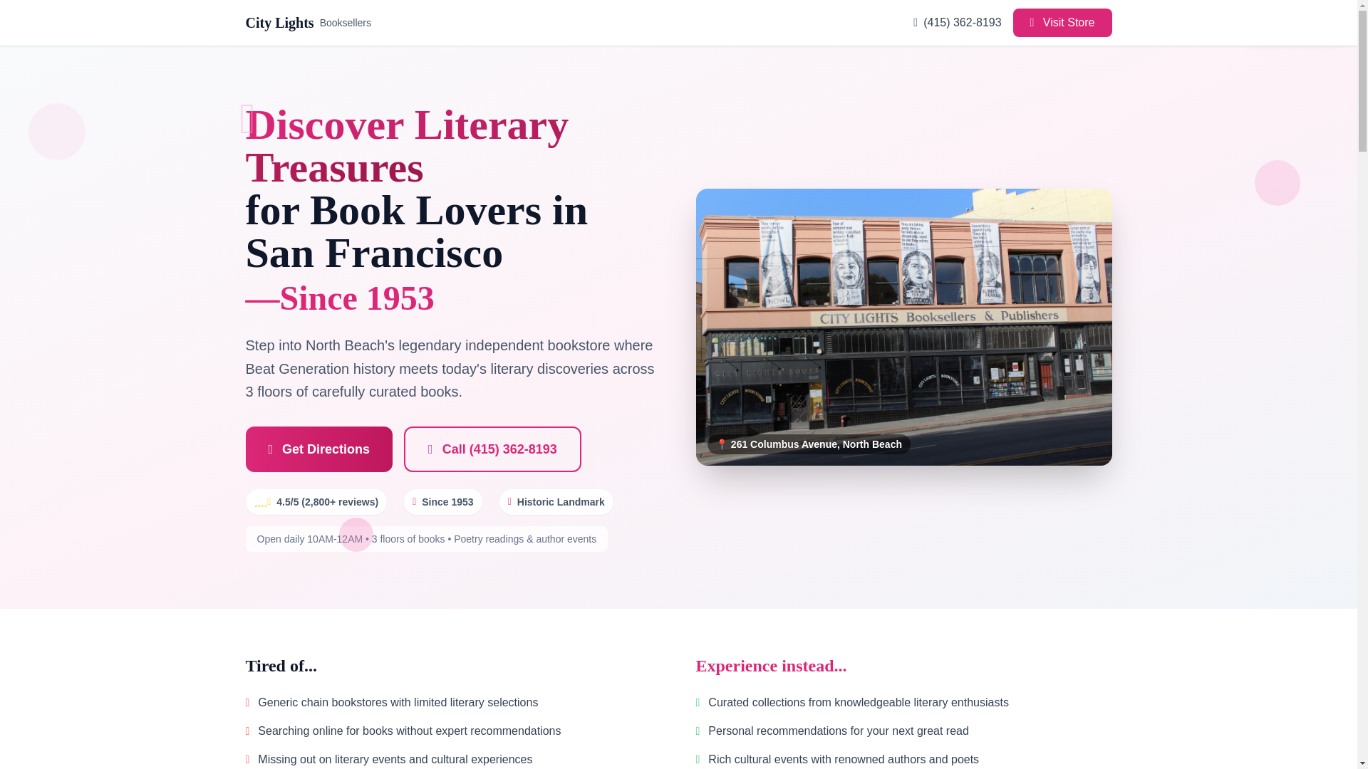website screenshot of https://citylightbooksellers.pages.dev/
