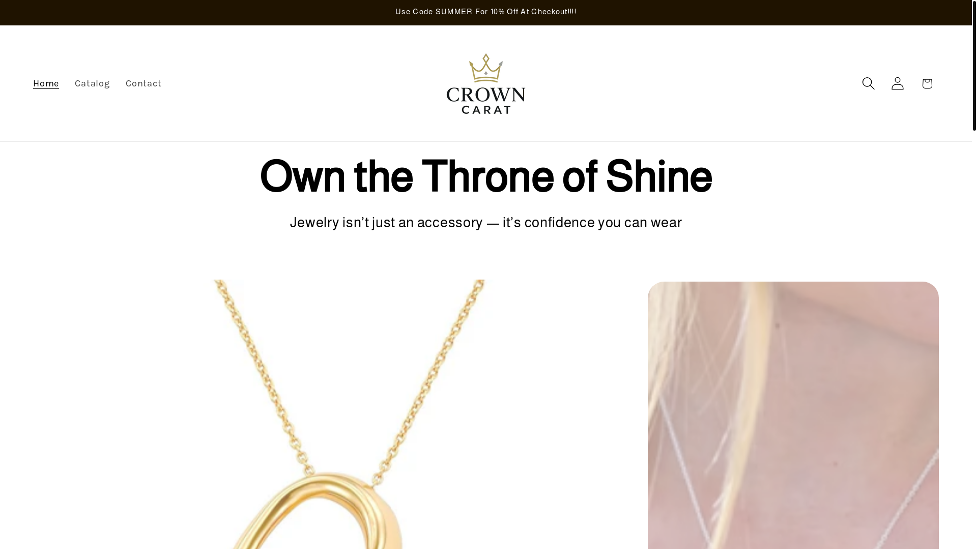 website screenshot of https://crowncaratjewelry.com/