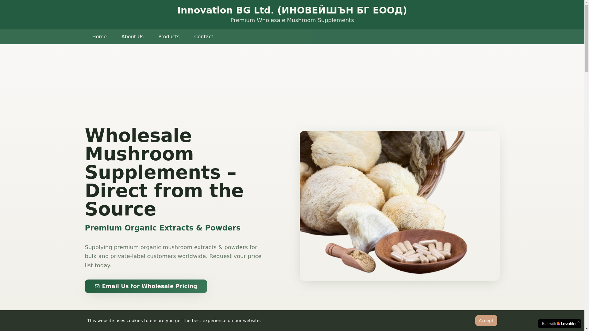 website screenshot of https://mushroom-bg.com/