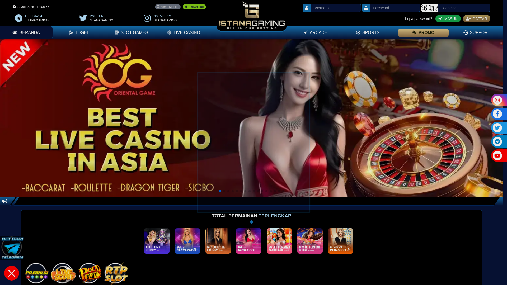 website screenshot of https://istanagaming.run/