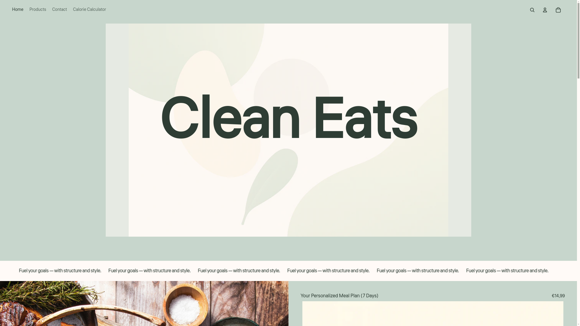 website screenshot of https://clean-eats.shop/