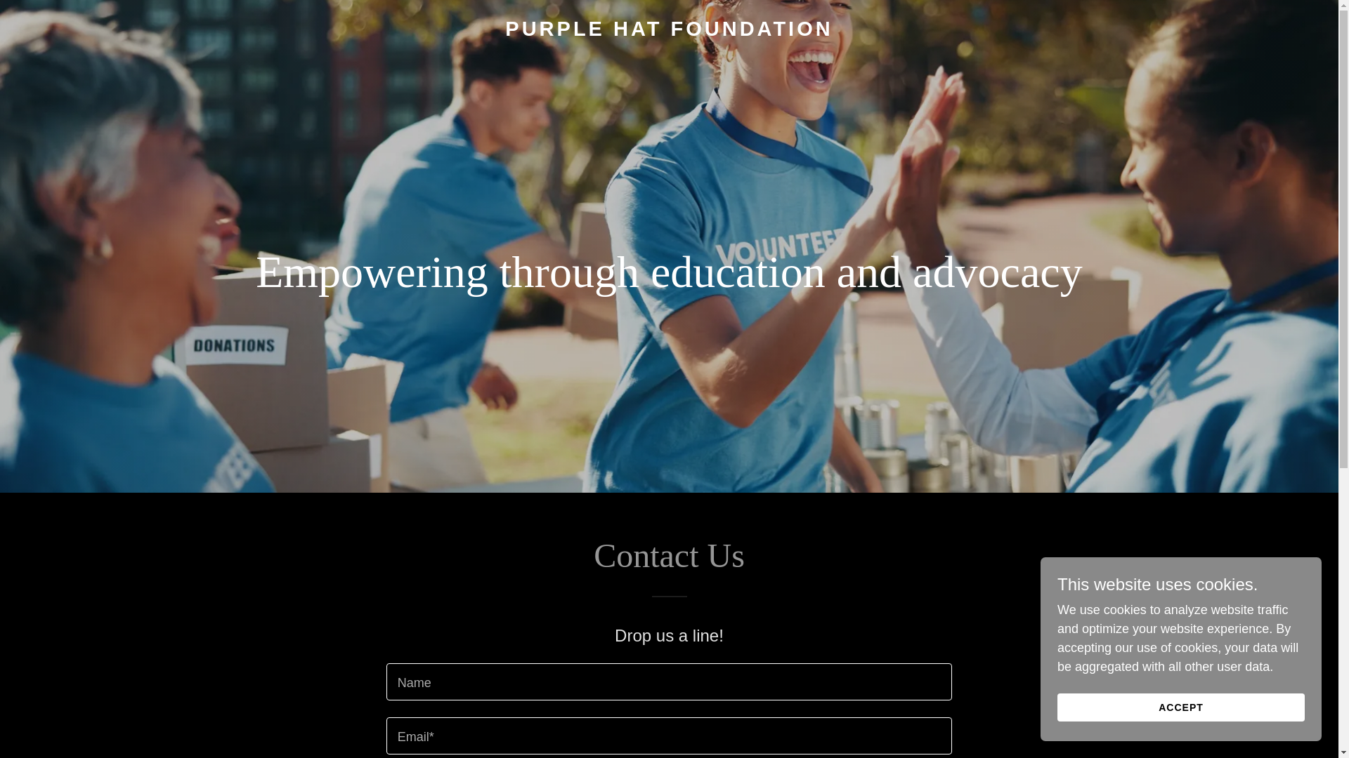 website screenshot of https://purplehatfoundation.com/