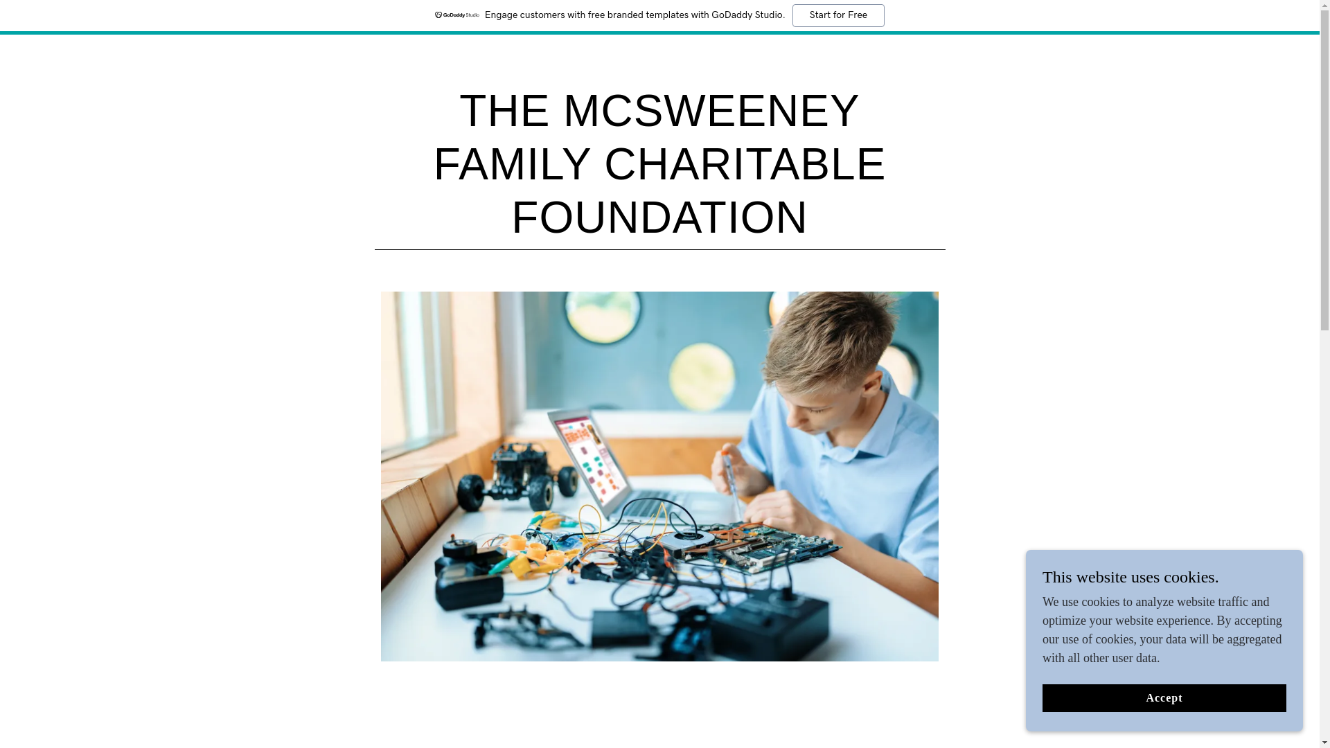website screenshot of https://mcsweeneyfoundation.com/