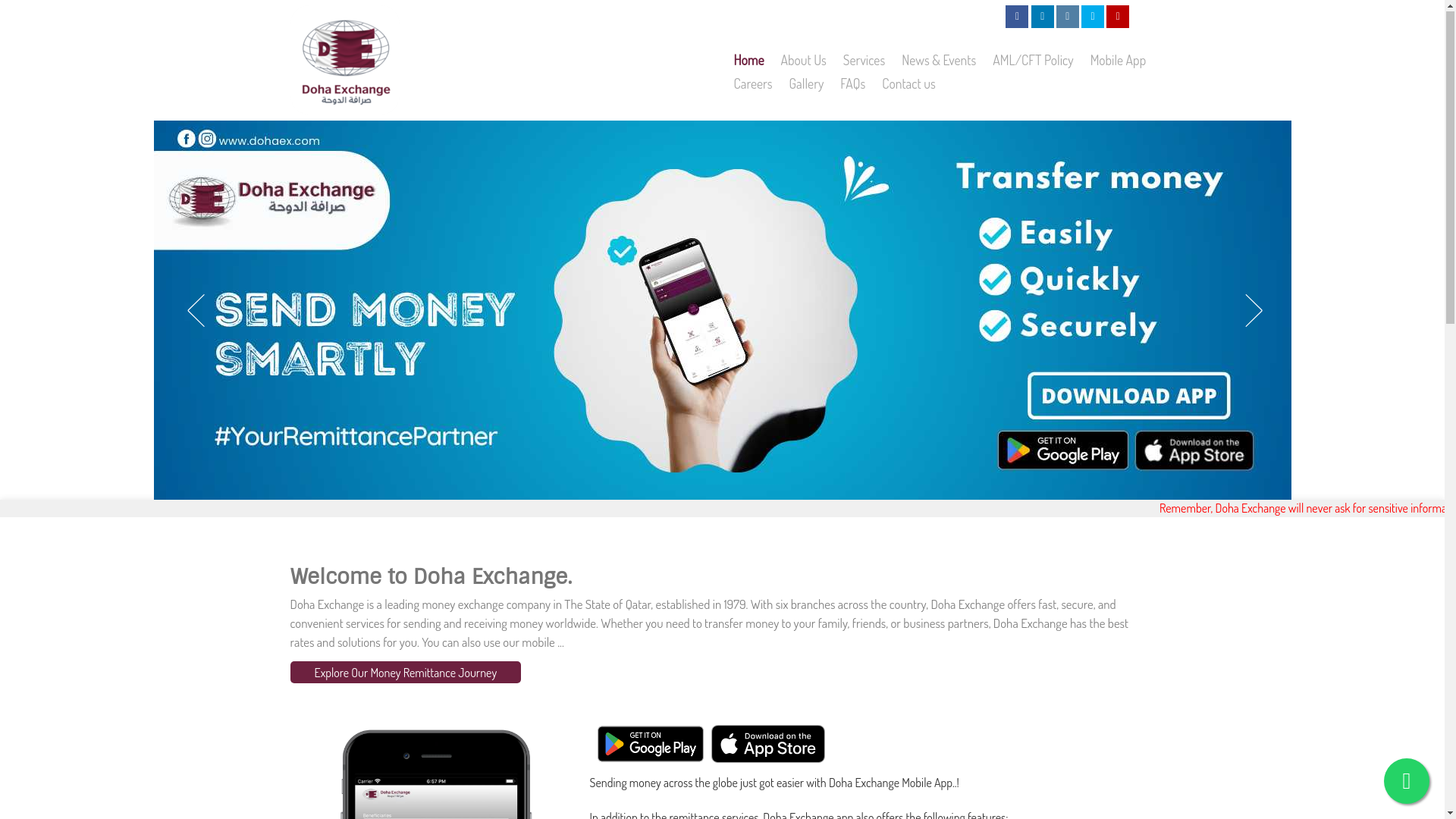 website screenshot of https://dohaex.com.qa/