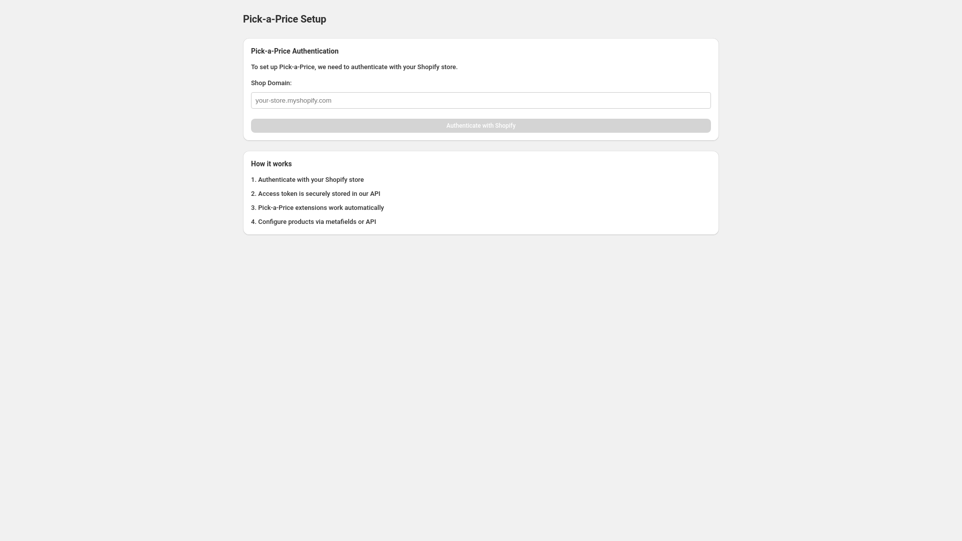 website screenshot of https://pick-a-price-app.pages.dev/