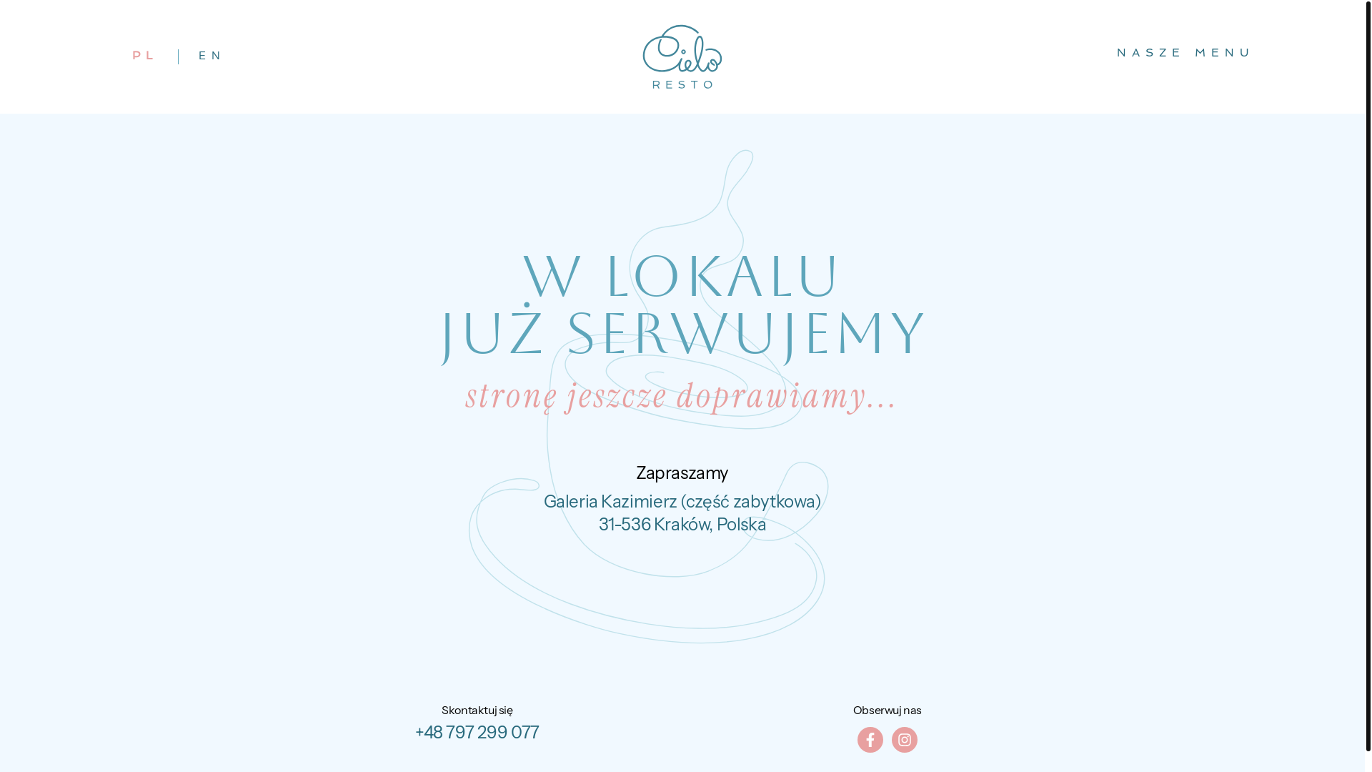 website screenshot of https://cieloresto.pl/