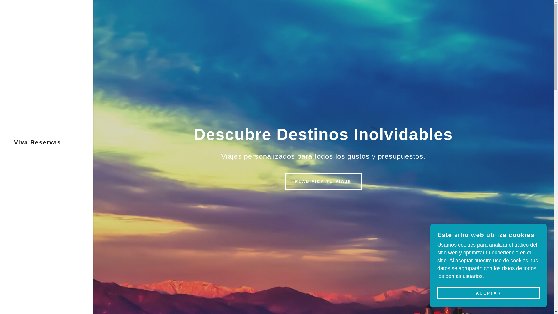 website screenshot of https://vivareservas.com/
