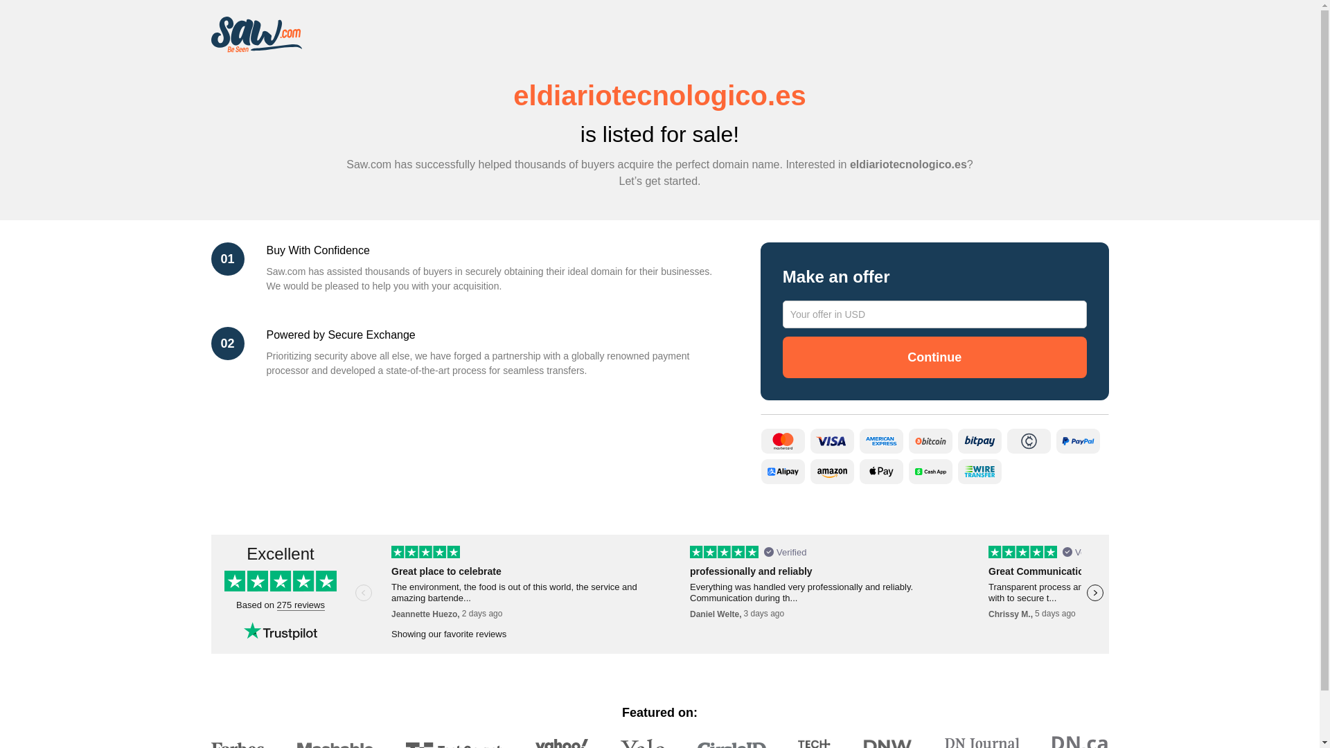 website screenshot of https://eldiariotecnologico.es/