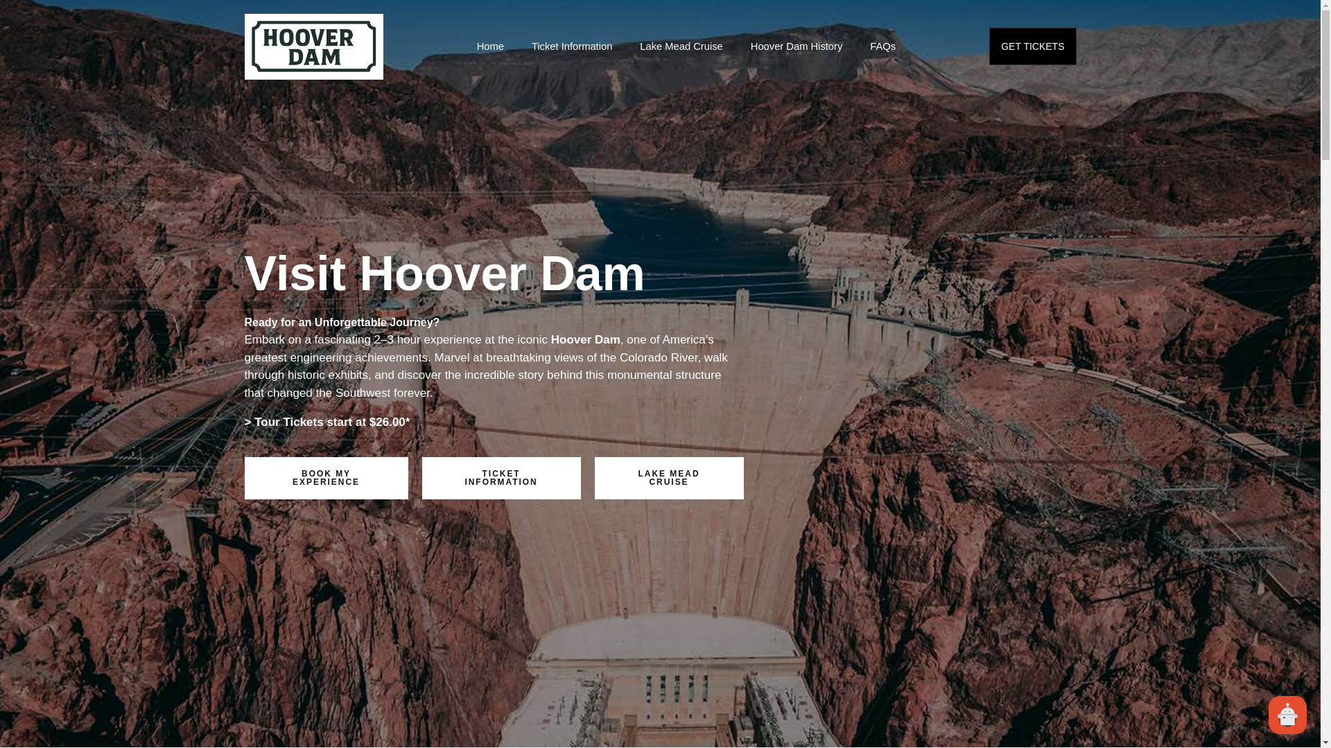 website screenshot of https://hooverdamticketing.com/