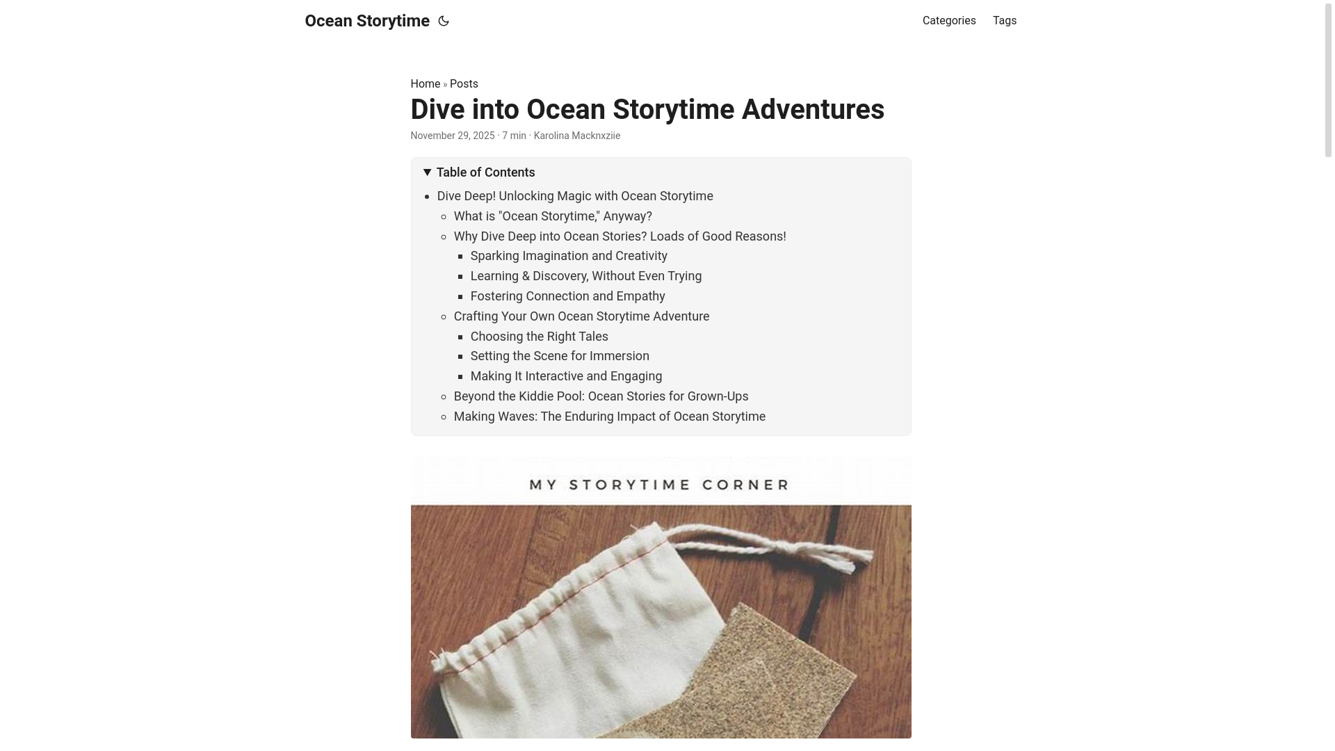 website screenshot of https://oceanstorytime2.pages.dev/