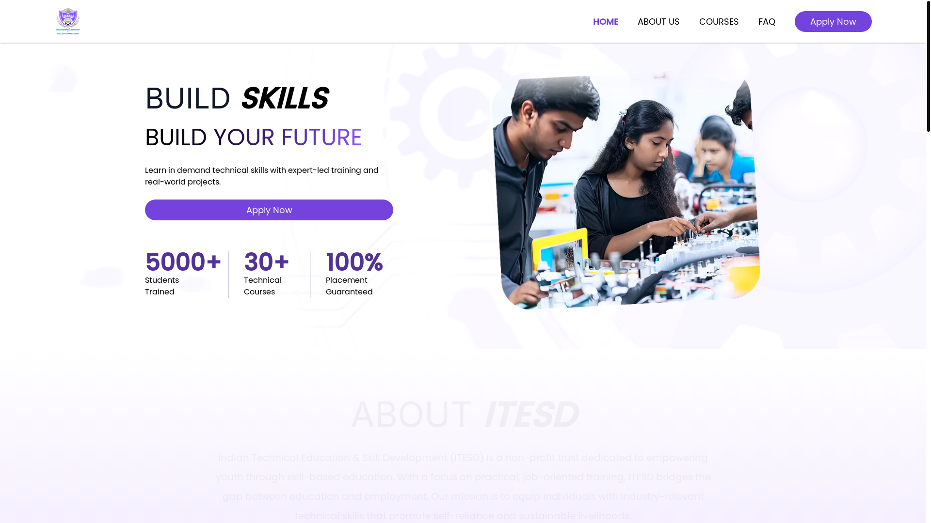 website screenshot of https://itesd.org/