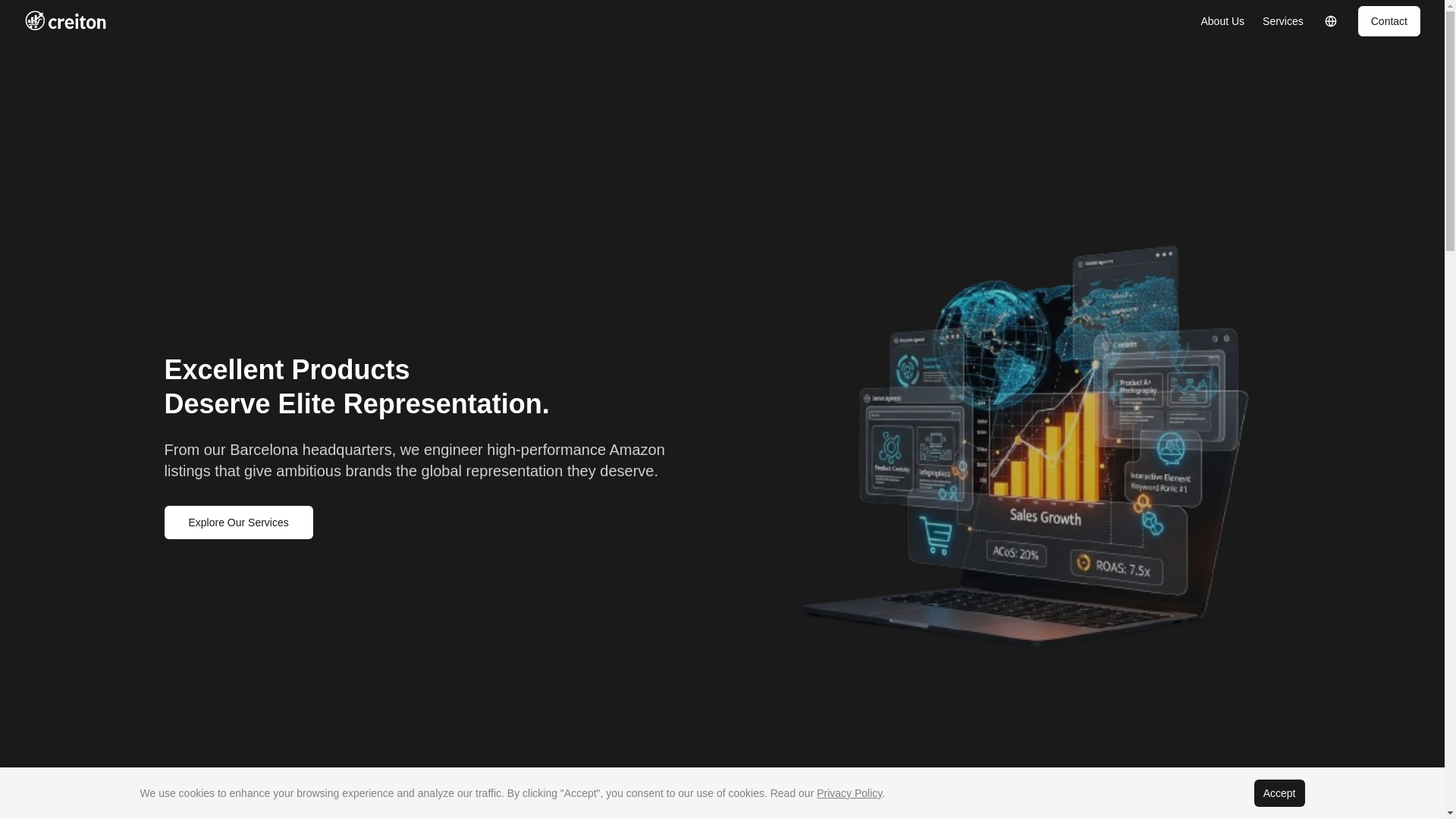 website screenshot of https://creiton.com/