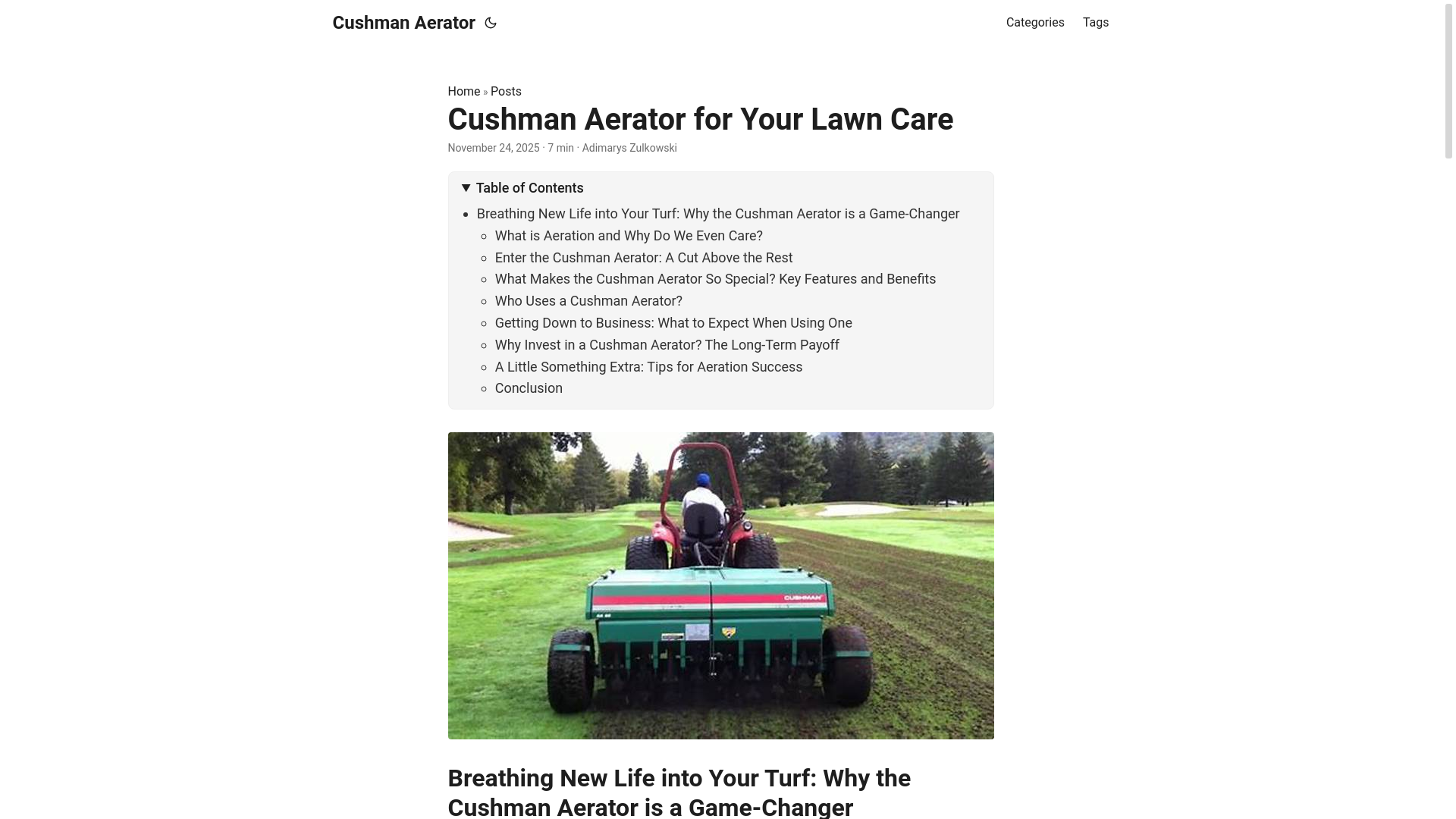 website screenshot of https://cushmanaerator5.pages.dev/