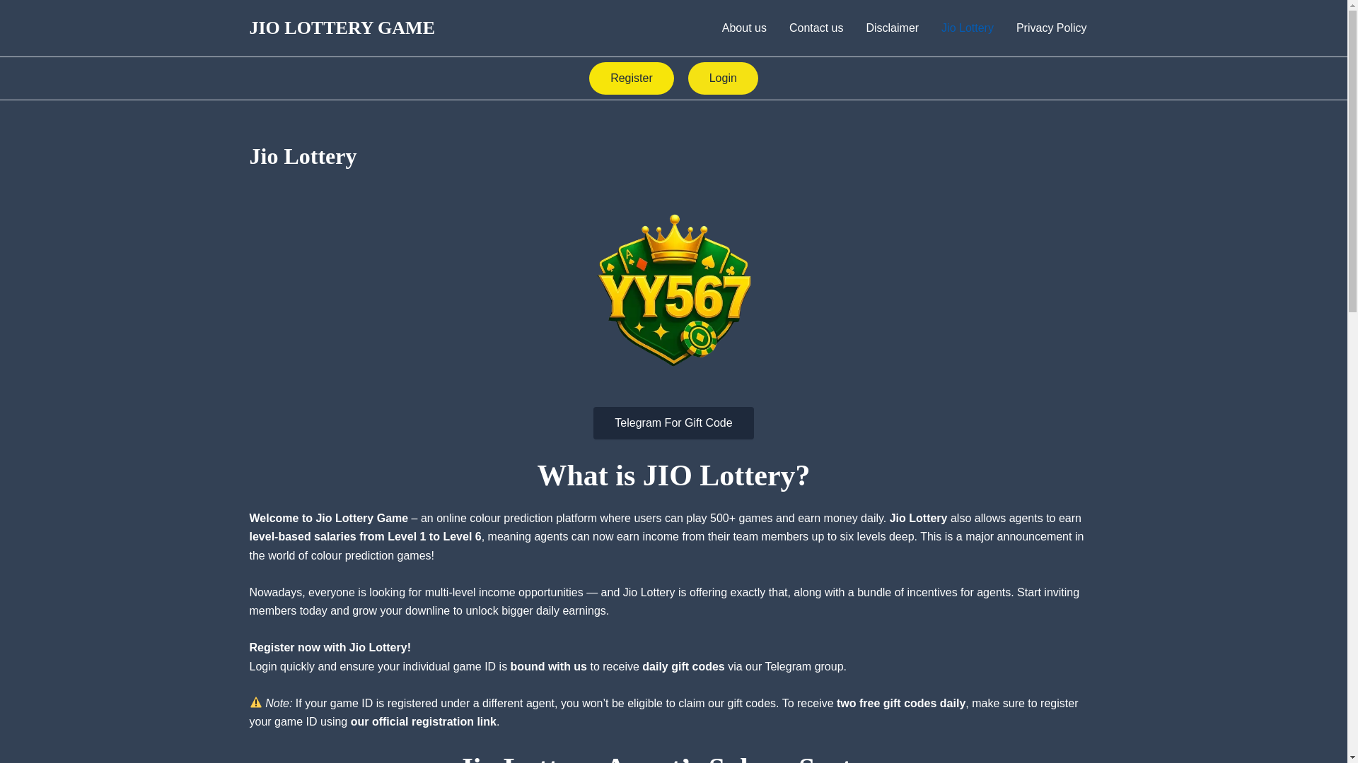 website screenshot of https://jiolottery.app/