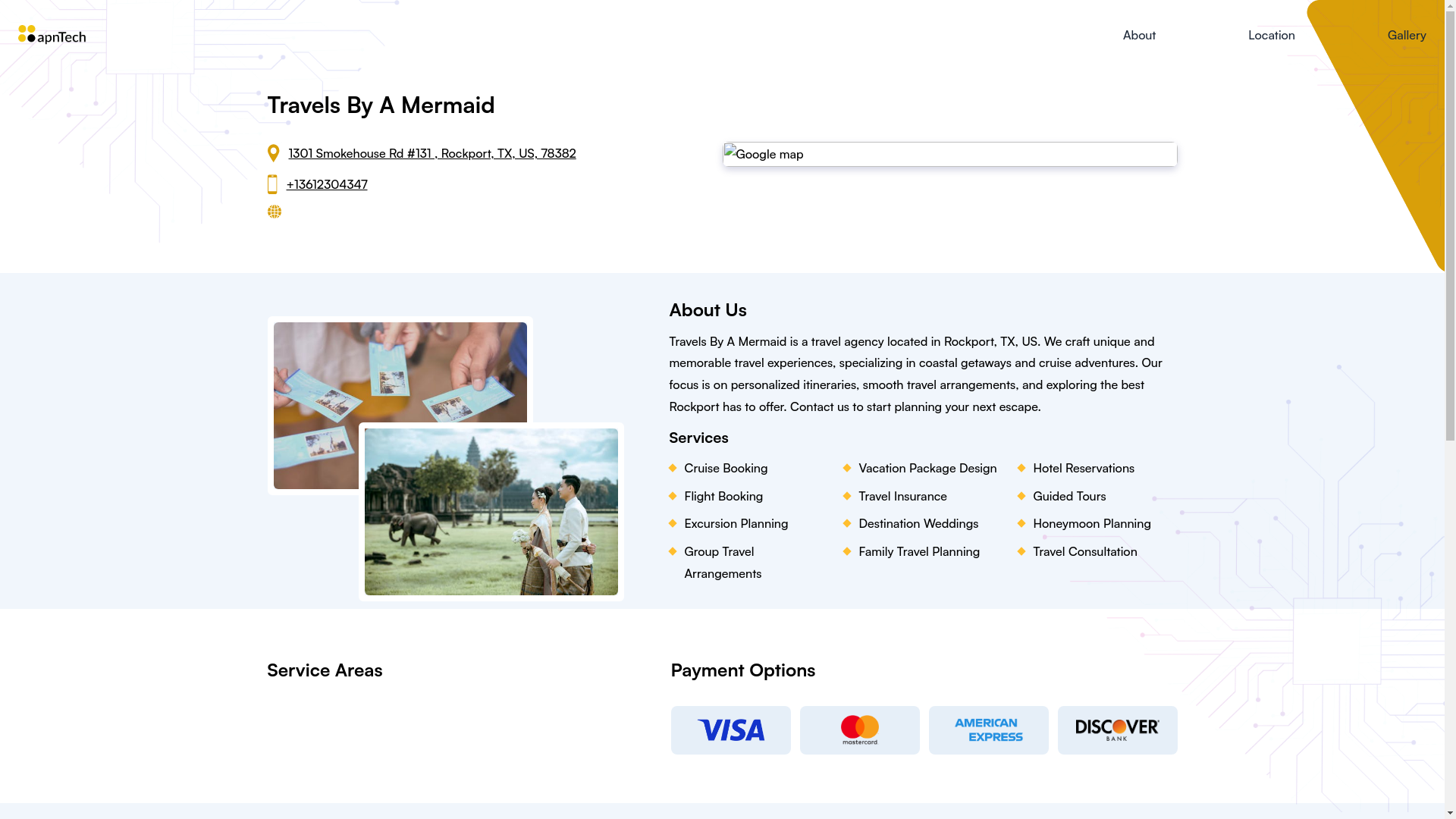 website screenshot of https://travelsbyamermaid.online/