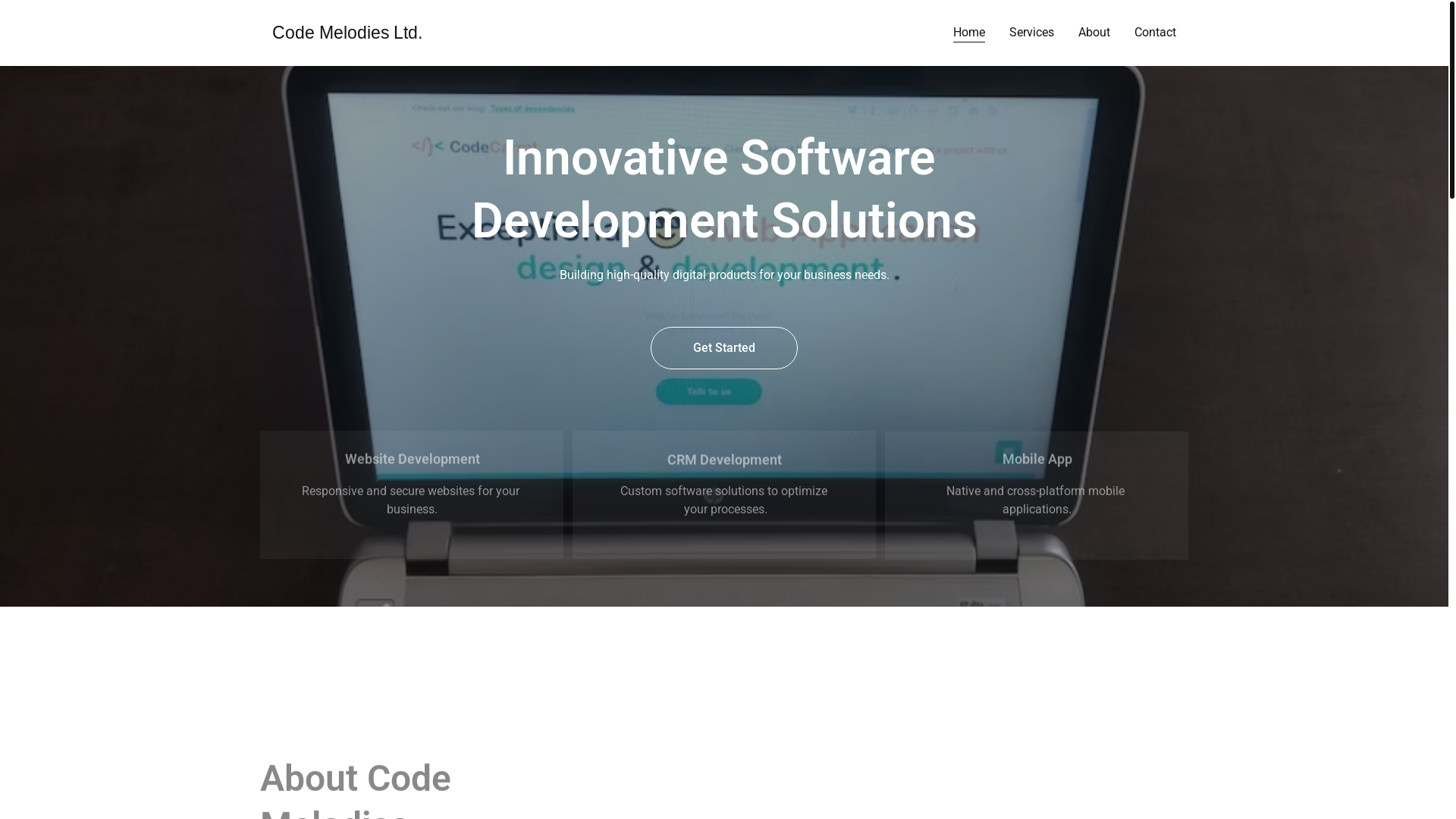 website screenshot of https://codemelodies.co.uk/