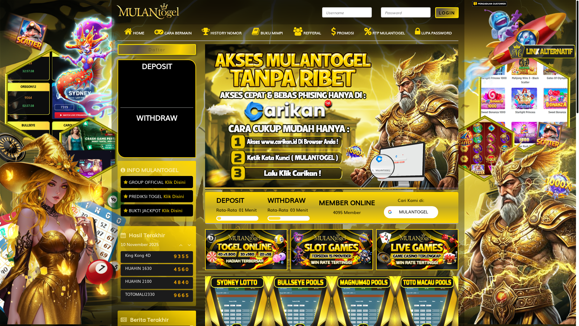 website screenshot of https://mulantogels.com/