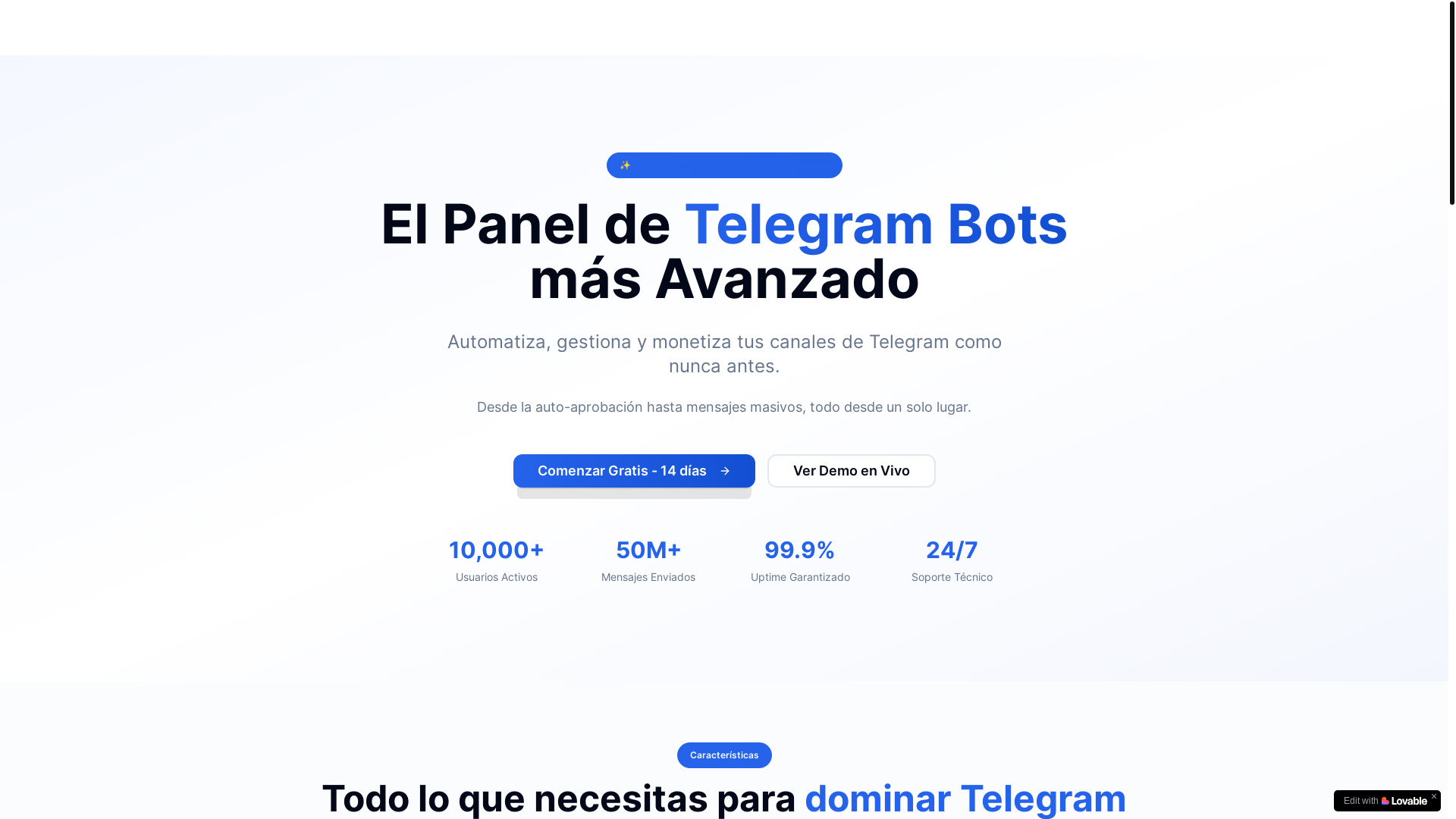 website screenshot of https://technobot.es/