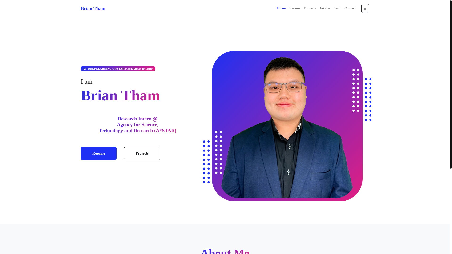website screenshot of https://briantham.pages.dev/