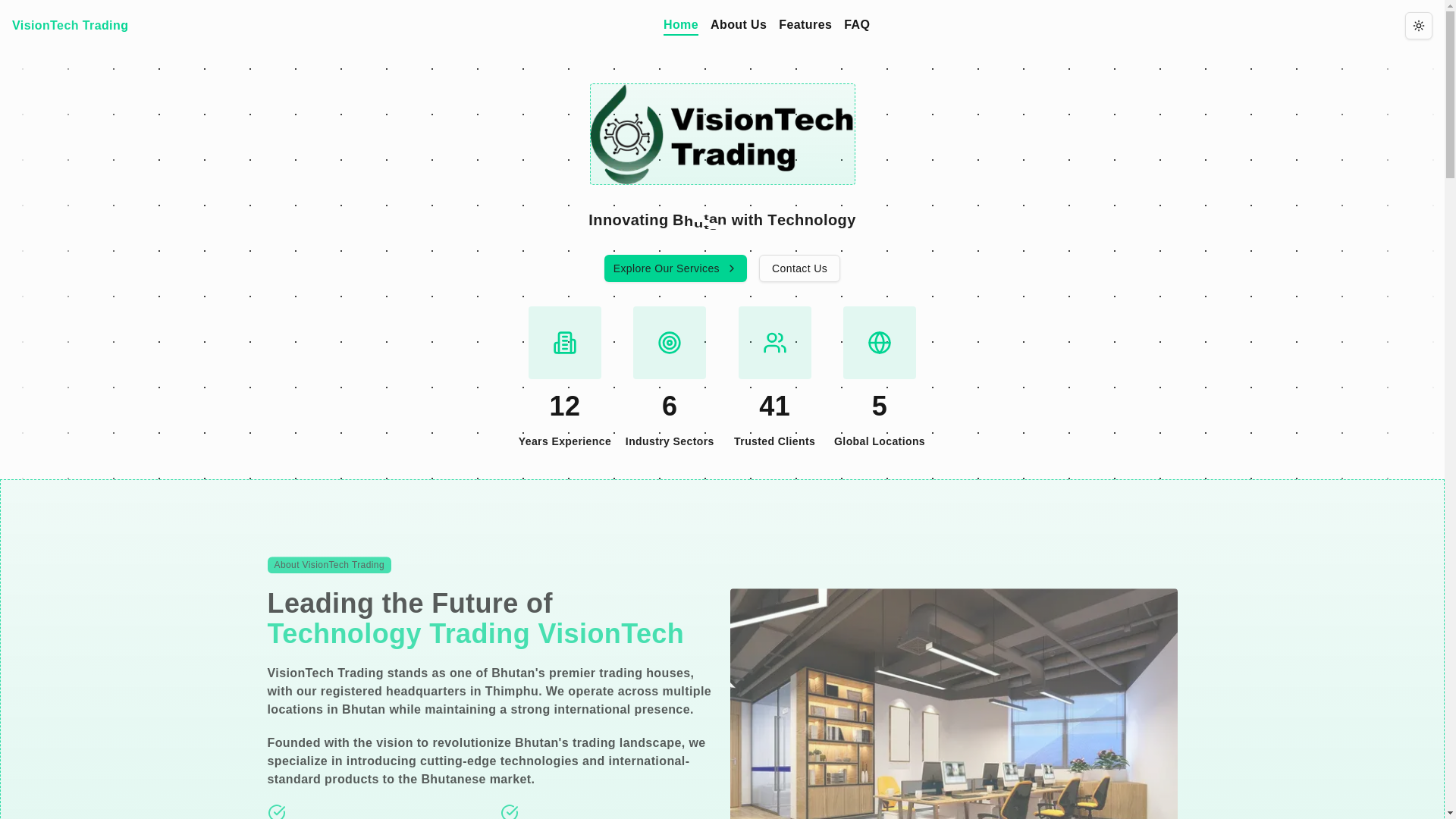 website screenshot of https://visiontechbhutan.com/