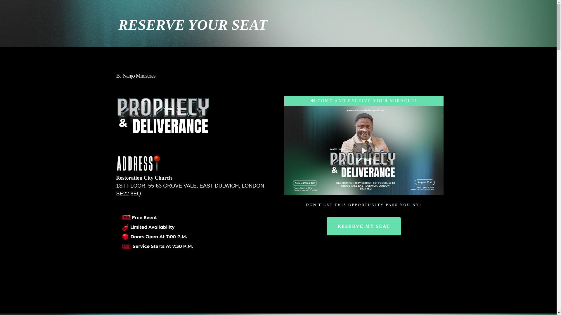 website screenshot of https://prophecyanddeliveranceuk.com/