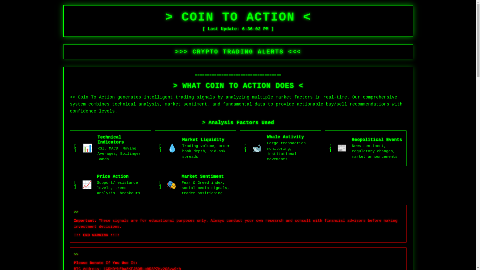 website screenshot of https://cointoaction.com/