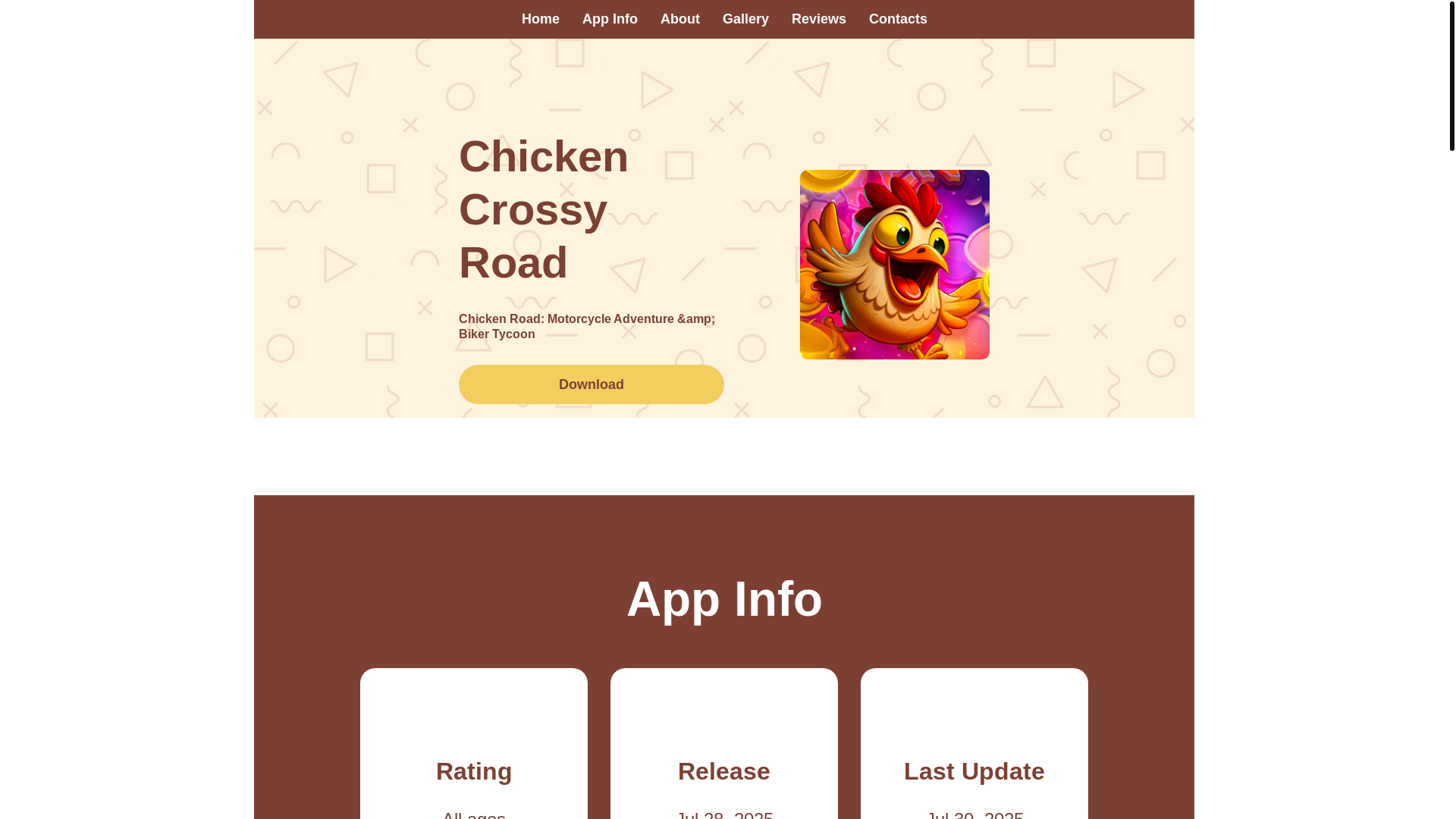 website screenshot of https://chickenroadgames.website/