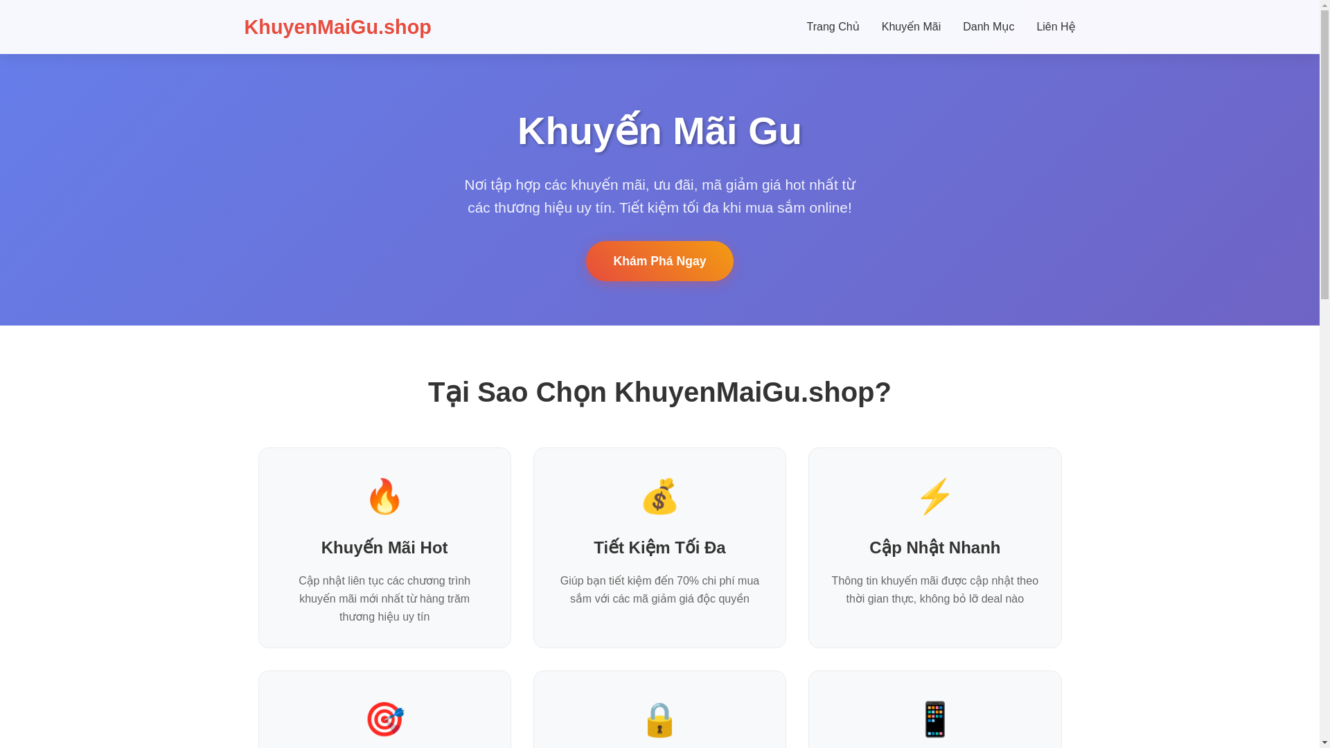 website screenshot of https://khuyenmaigu.shop/