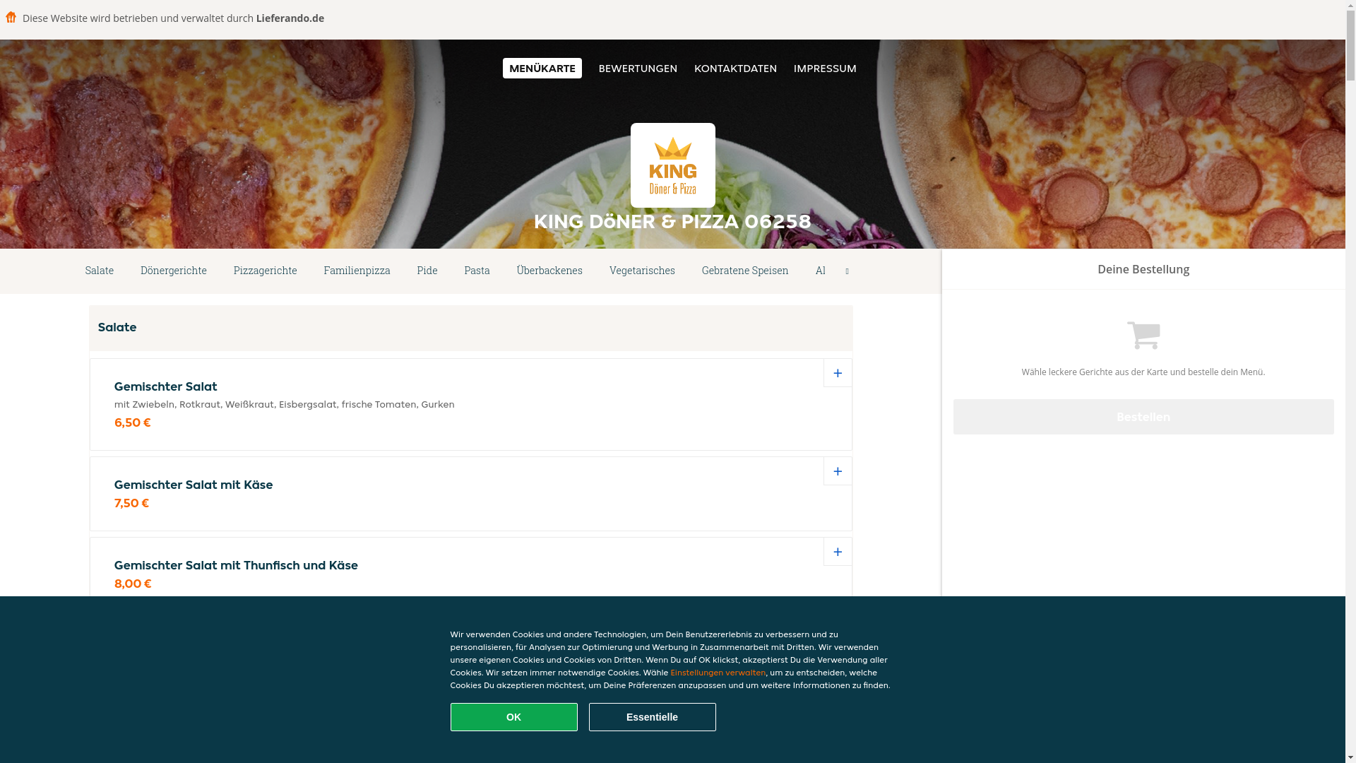 website screenshot of https://kingdonerpizza-schkopau.de/