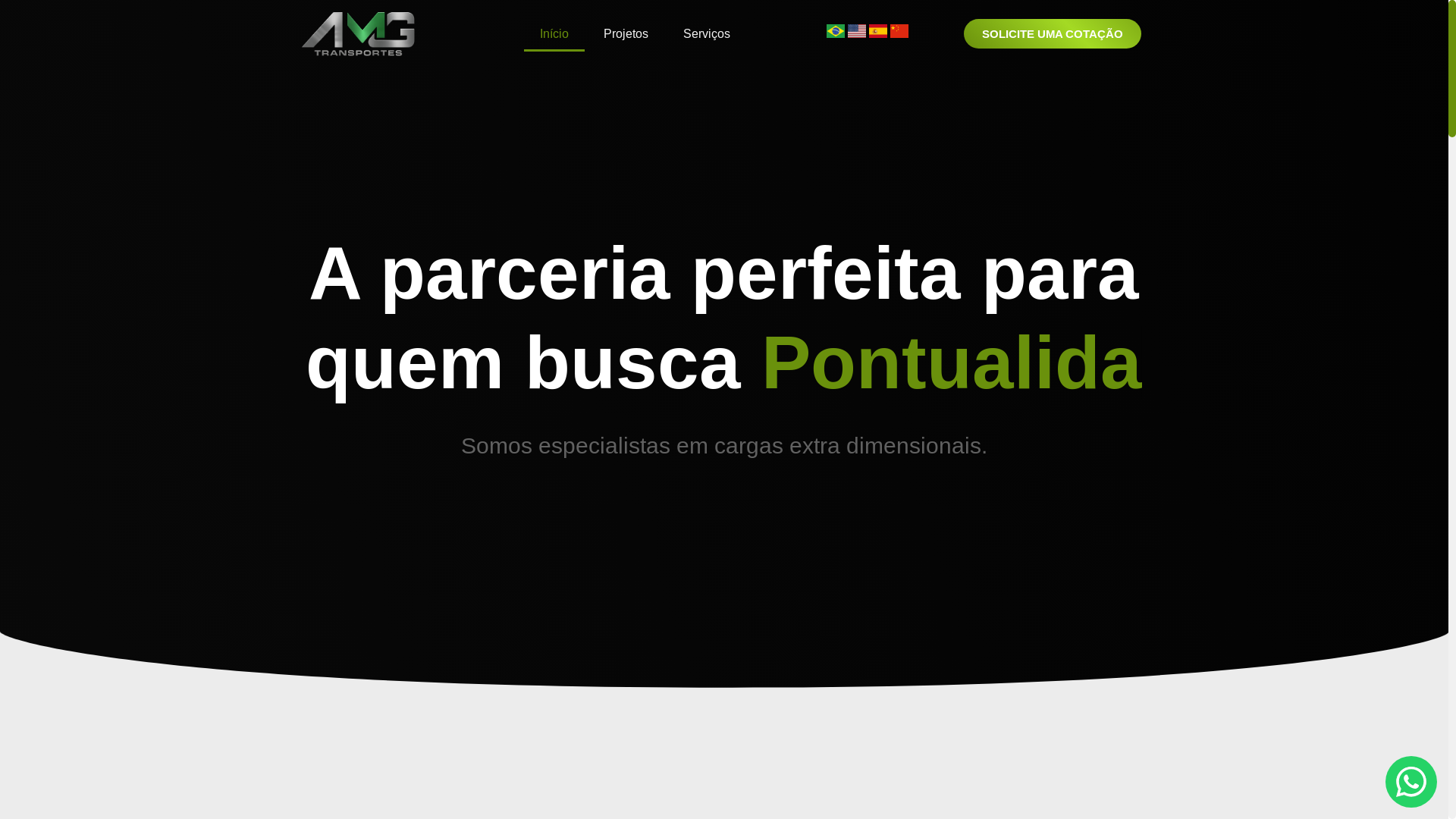 website screenshot of https://amgtransportes.com.br/