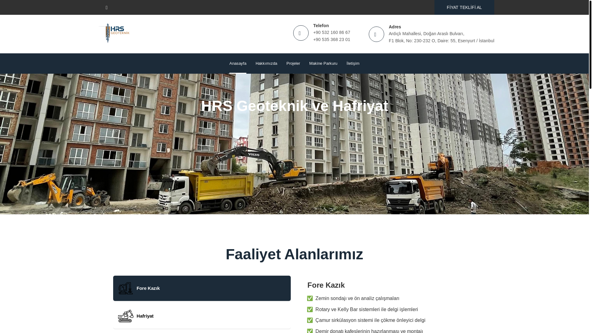 website screenshot of https://hrsgeoteknik.com/