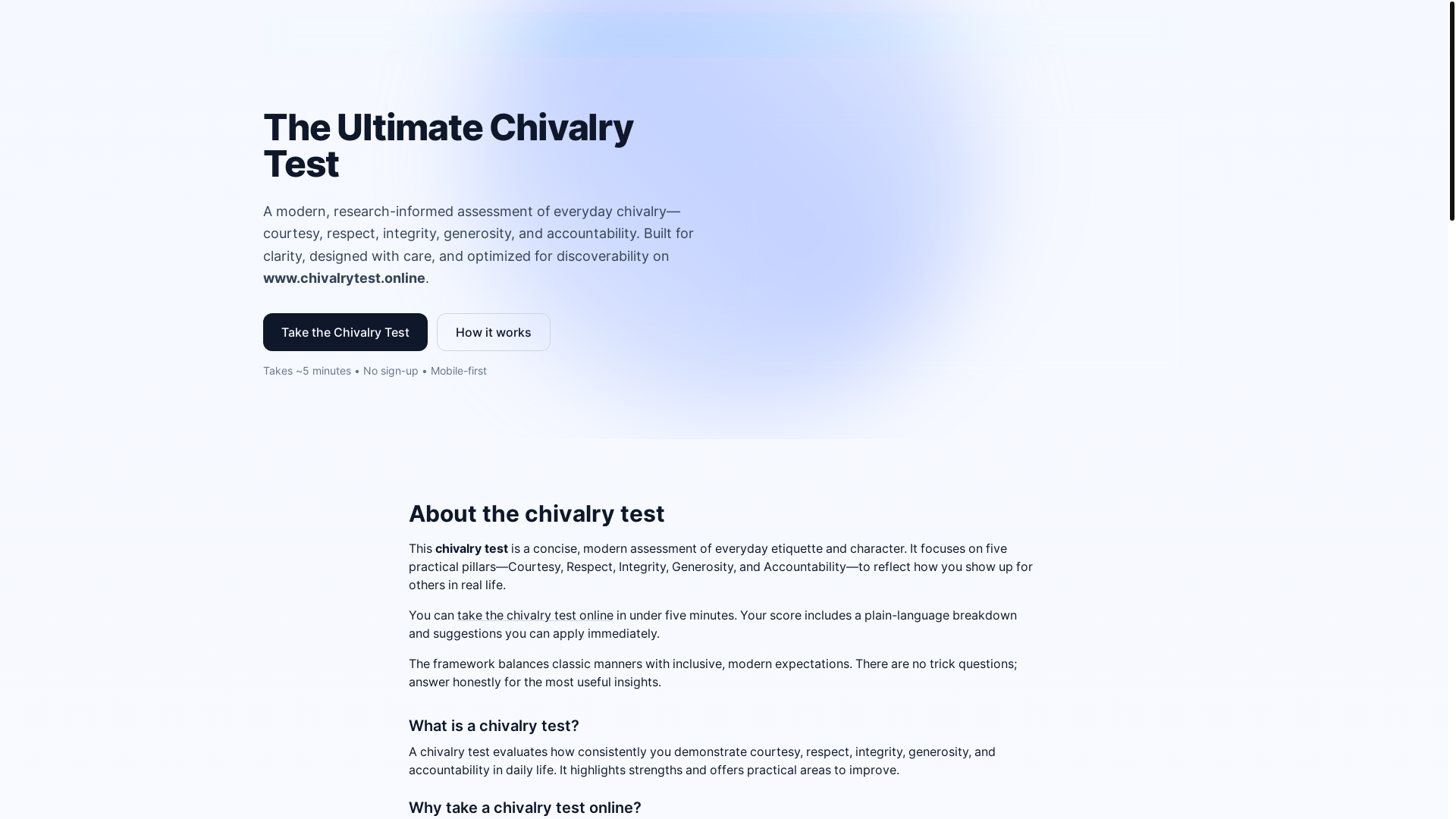 website screenshot of https://chivalrytest-online.pages.dev/