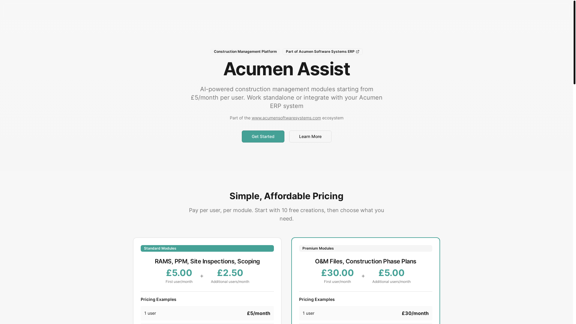 website screenshot of https://acumenassist.com/
