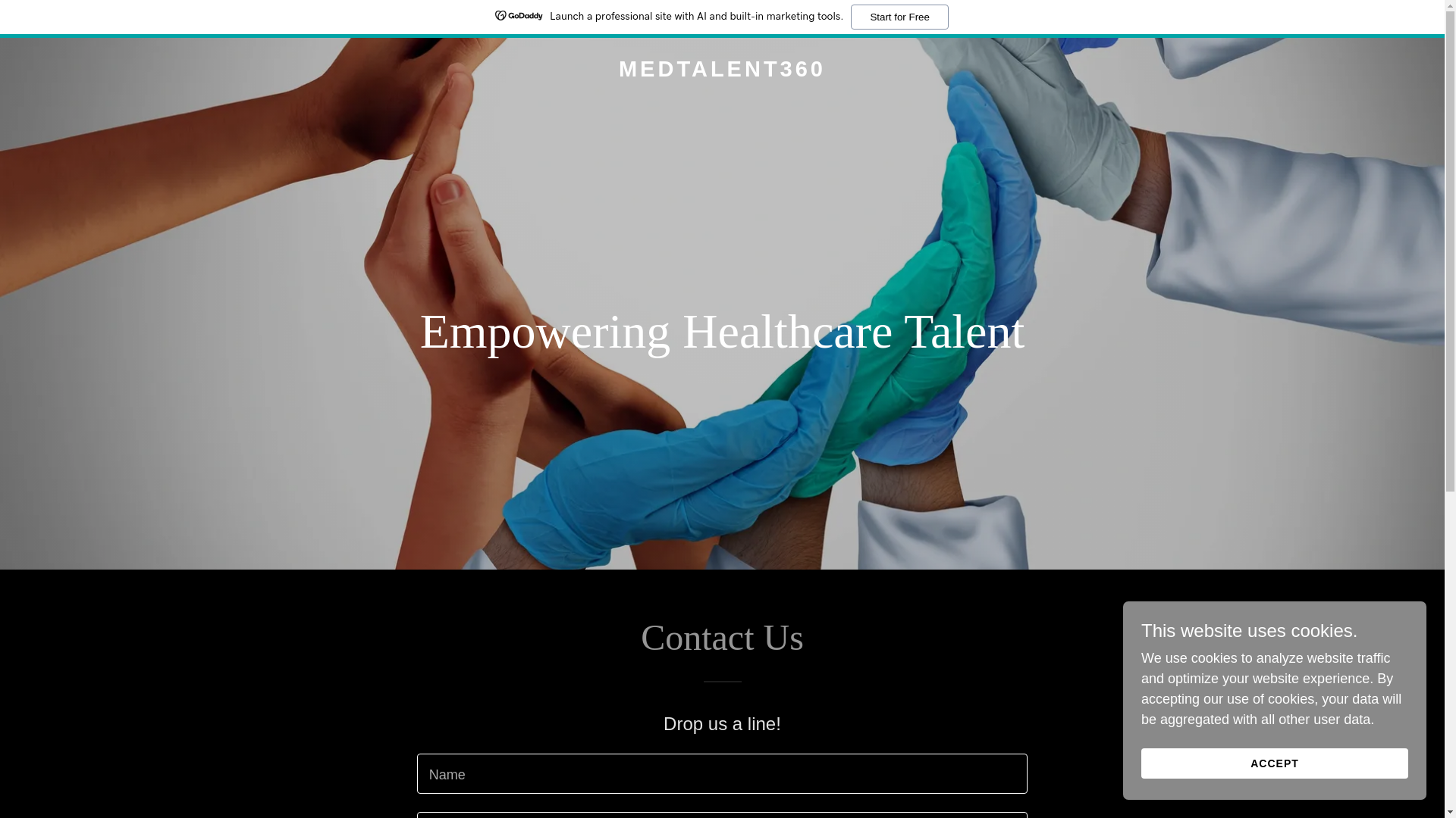 website screenshot of https://medtalent360.com/