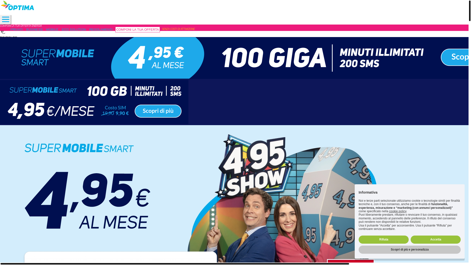 website screenshot of https://www.optimaitalia.com/
