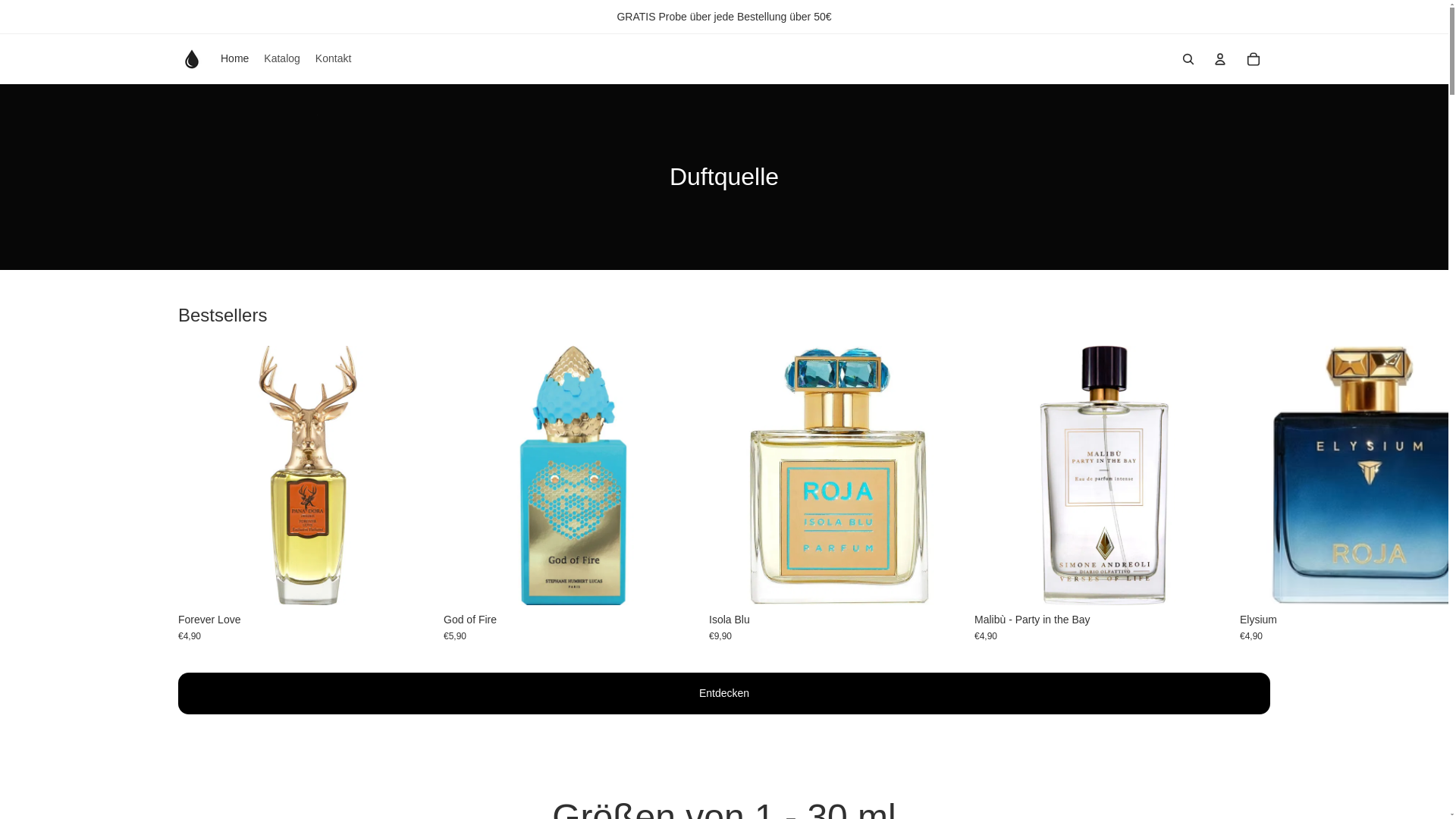 website screenshot of https://duftquelle.at/