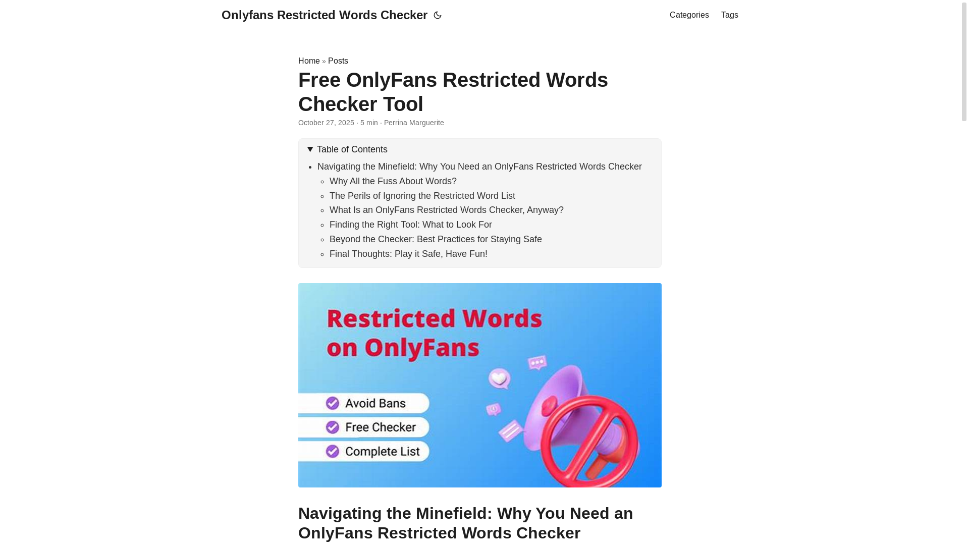website screenshot of https://onlyfans-restricted-words-checker.pages.dev/
