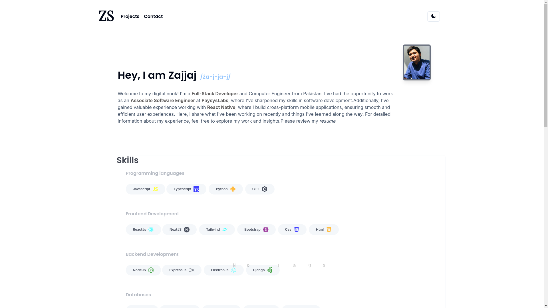 website screenshot of https://profolio-cloudflare.pages.dev/