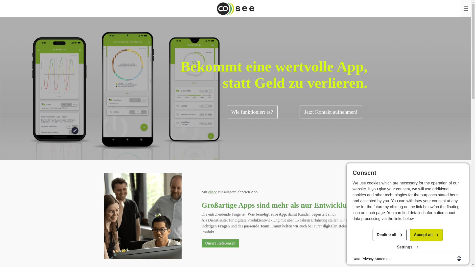 website screenshot of https://erfolgsgeschichten-mit-cosee.de/