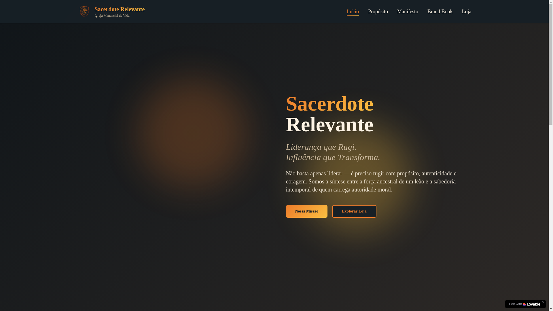 website screenshot of https://sacerdoterelevante.com.br/
