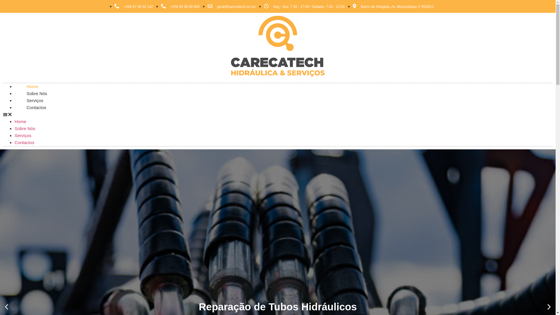 website screenshot of https://carecatech.co.mz/