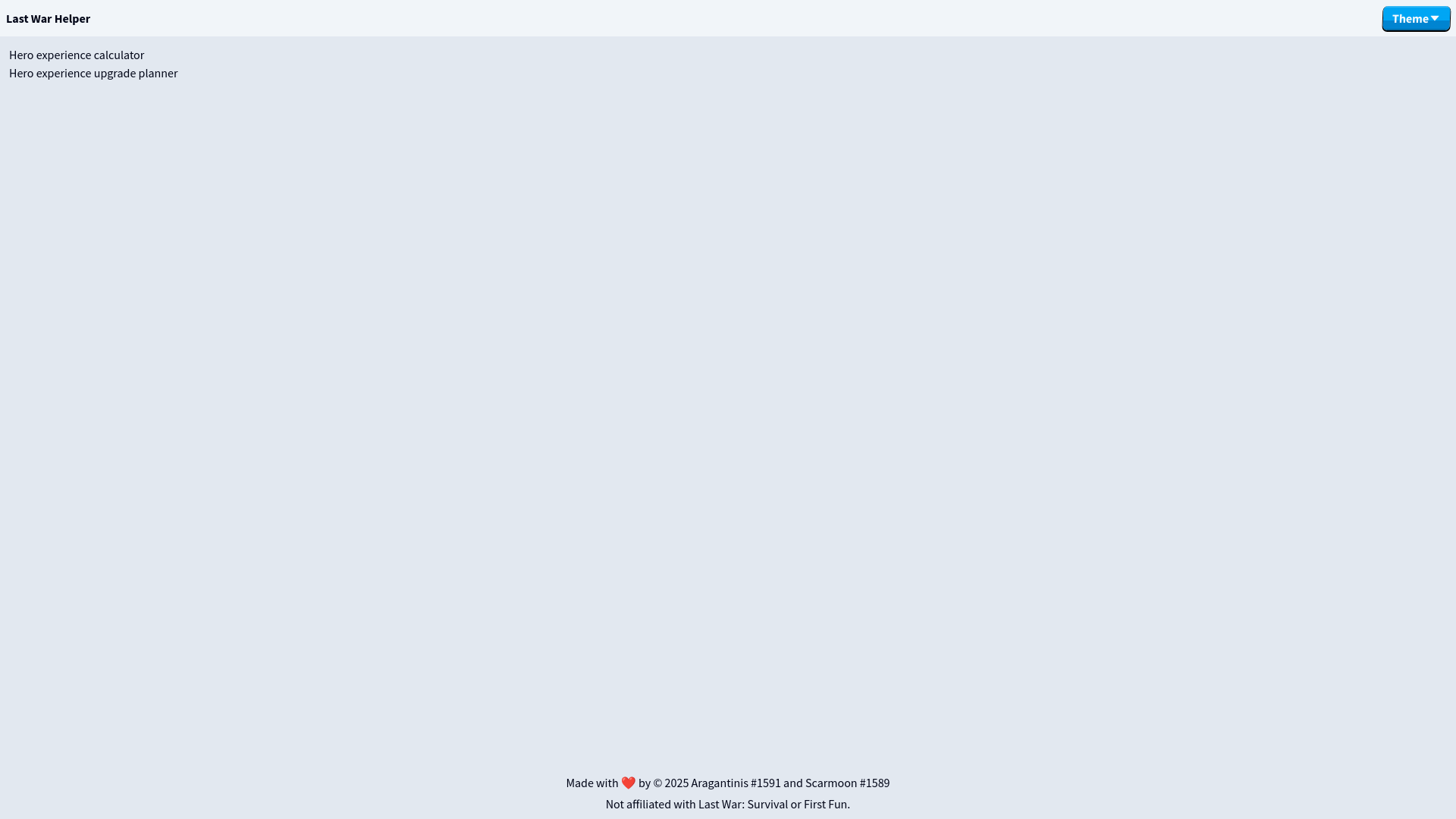 website screenshot of https://lastwarhelper.com/