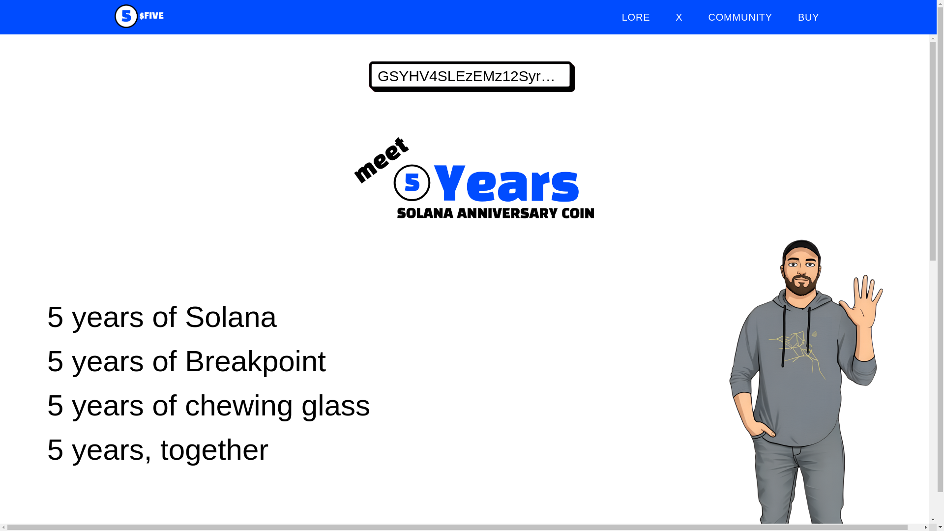 website screenshot of https://fiveanniversary.xyz/