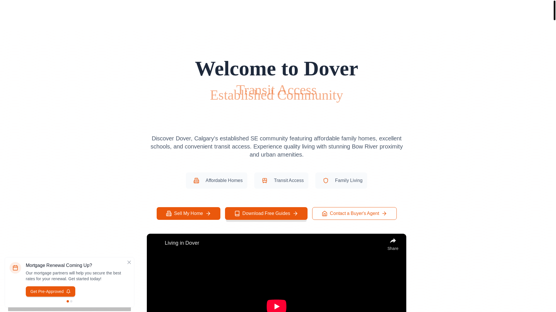 website screenshot of https://doverhomes.ca/