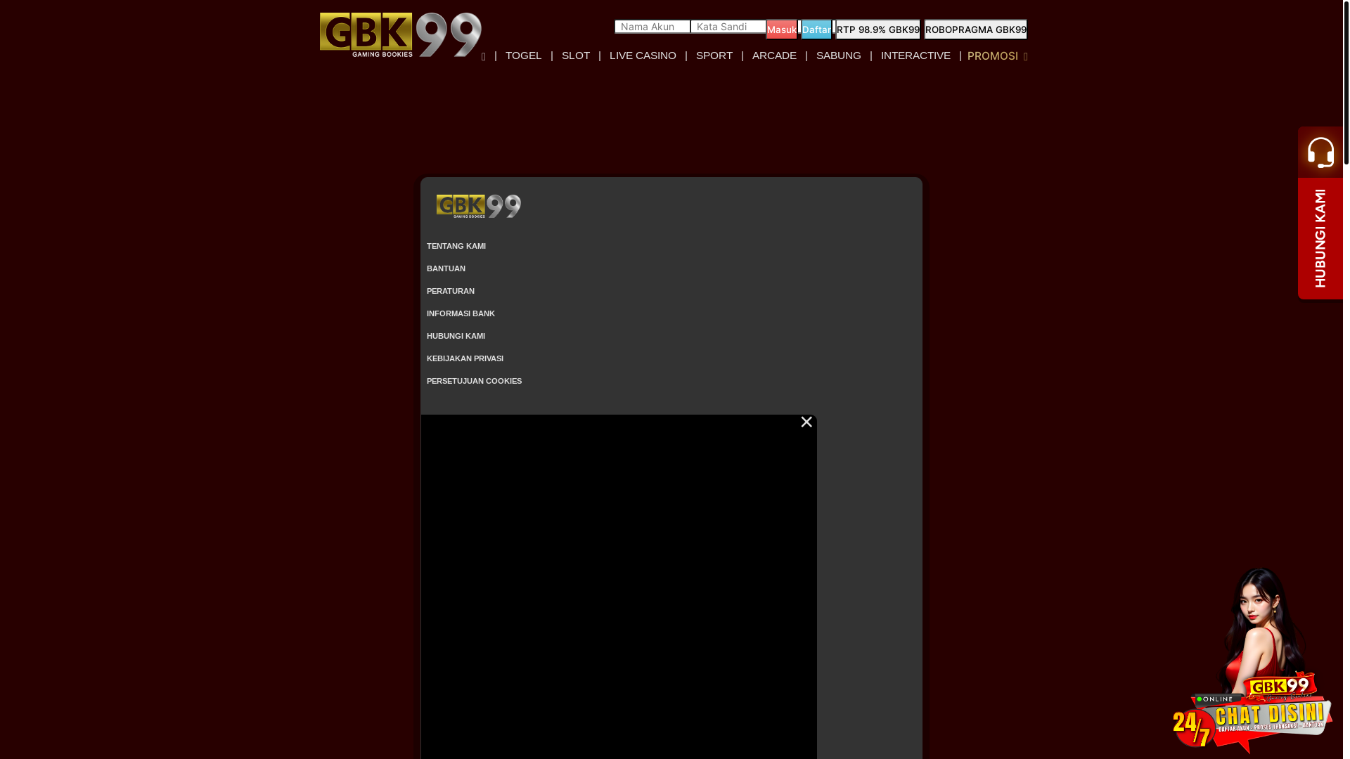 website screenshot of https://gbk99terbaik.com/
