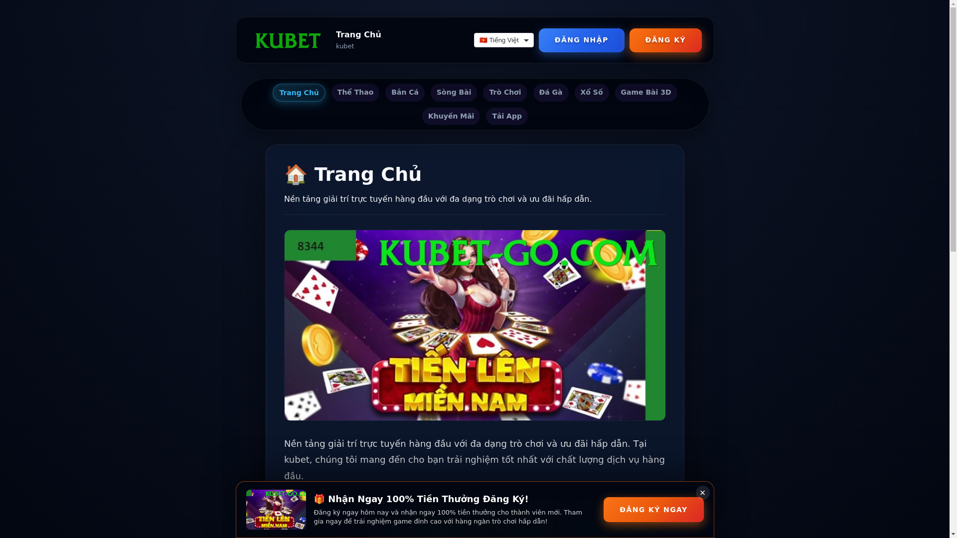 website screenshot of https://kubet-go.com/