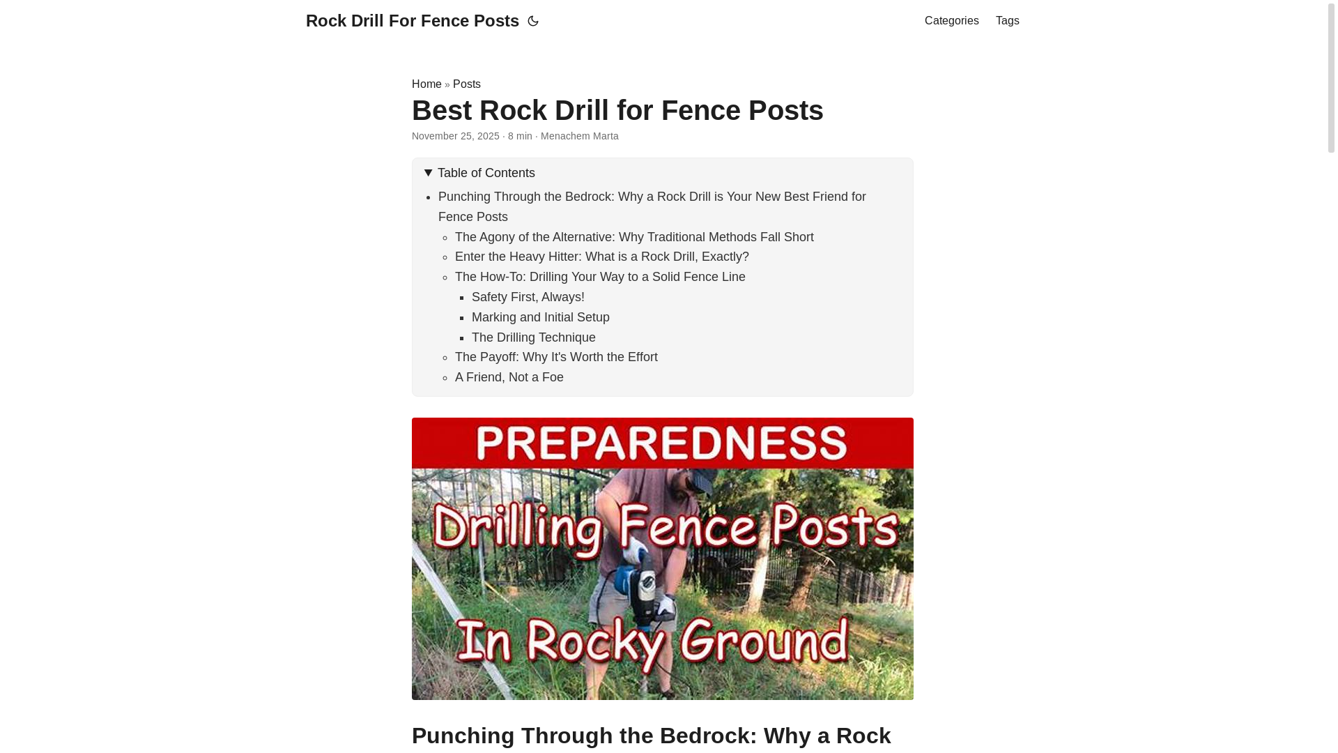 website screenshot of https://rockdrillforfenceposts.pages.dev/