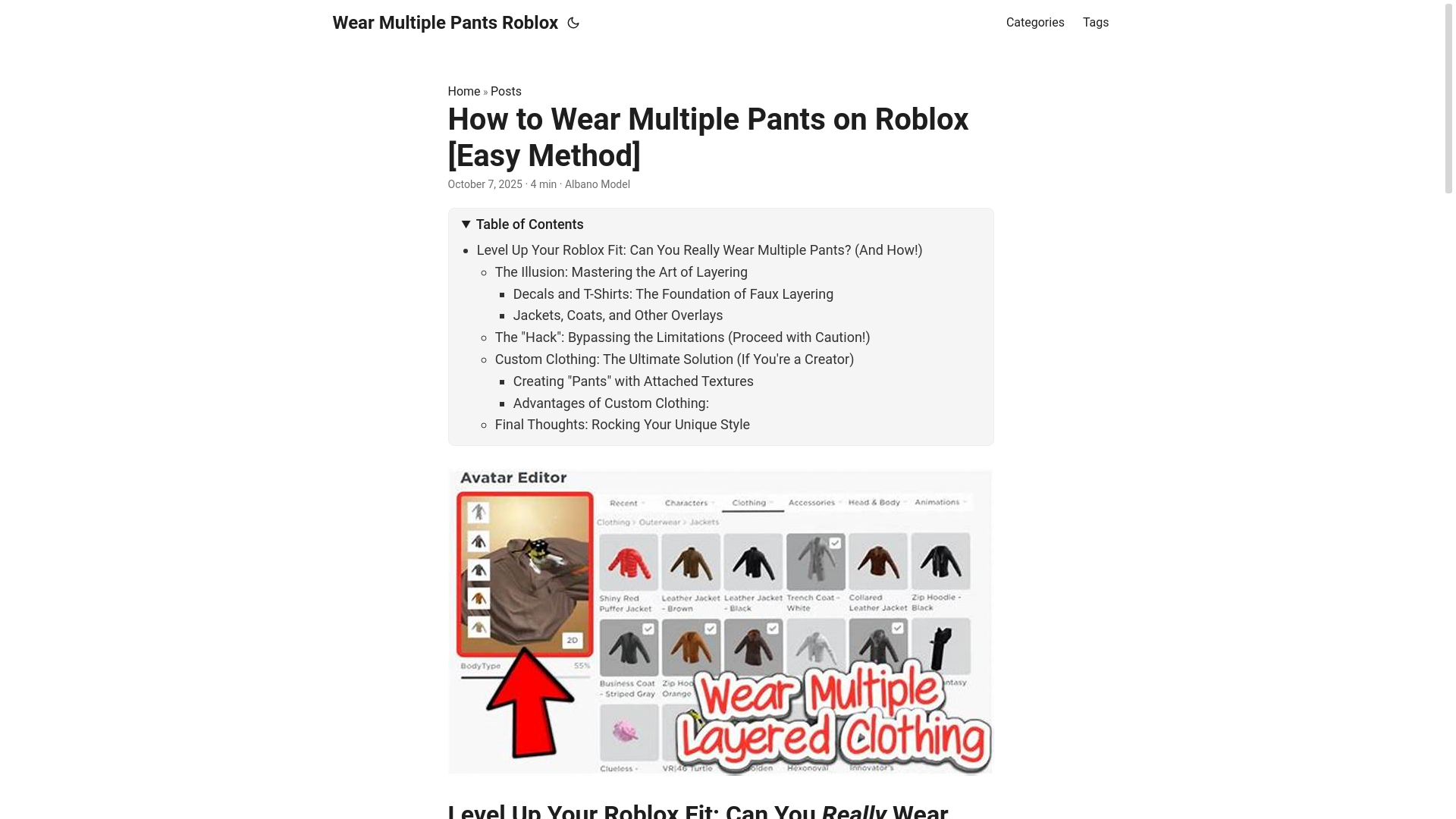 website screenshot of https://wear-multiple-pants-roblox.pages.dev/